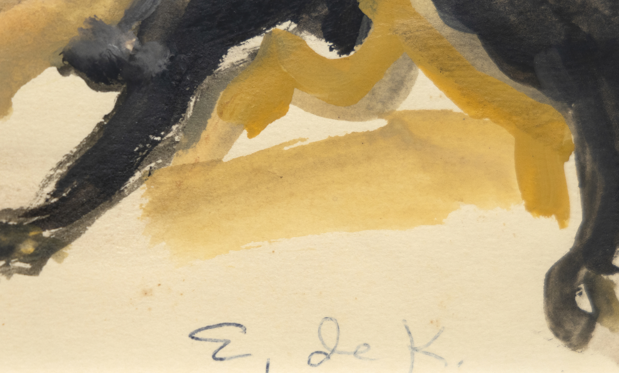 ELAINE DE KOONING - The Matador - gouache on paper - 7 3/4 x 9 1/2 in.