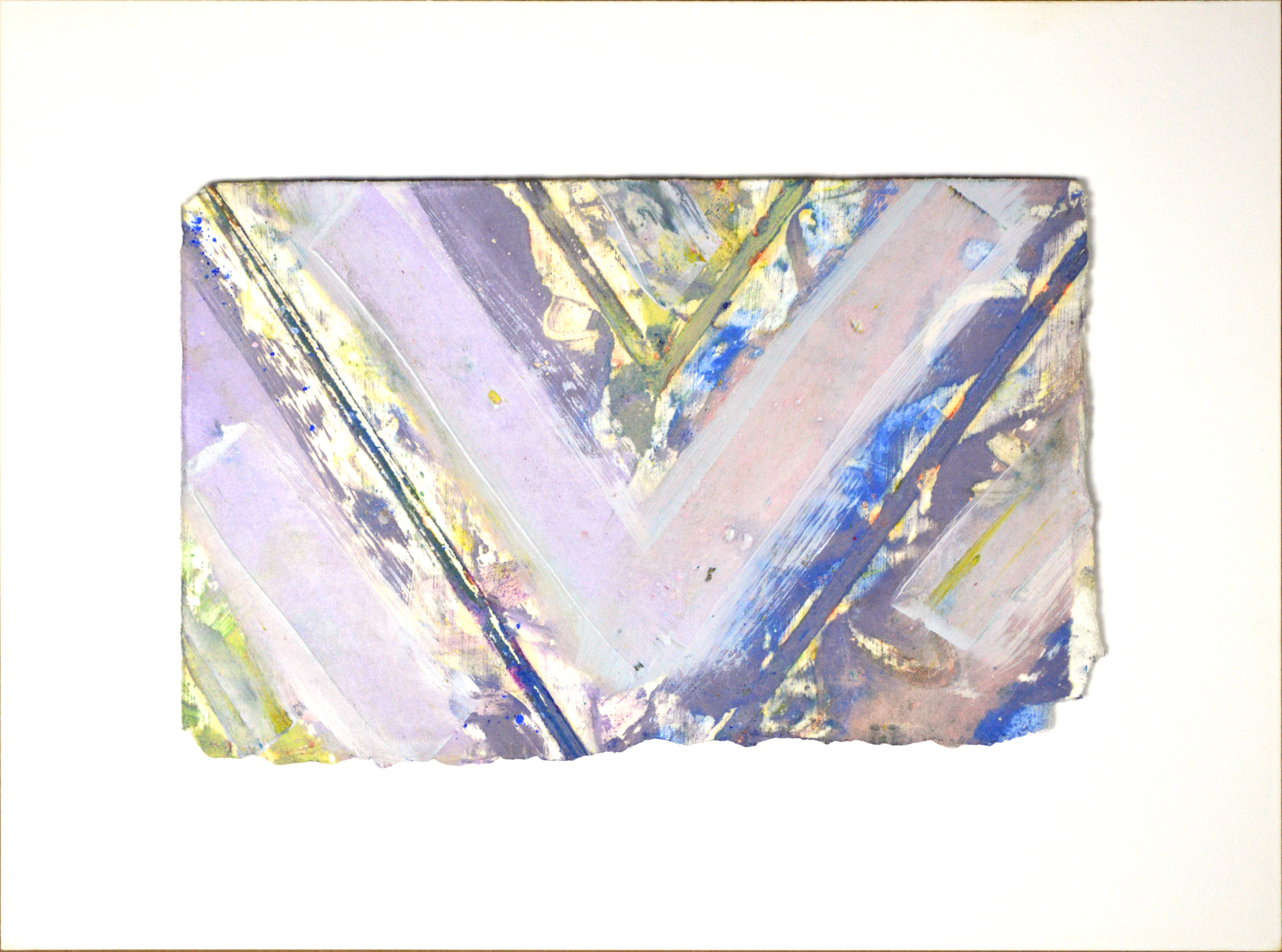 KENNETH NOLAND - Chevron - monotype on Japanese handmade paper mounted on board - 8 1/4 x 12 3/4 in.
