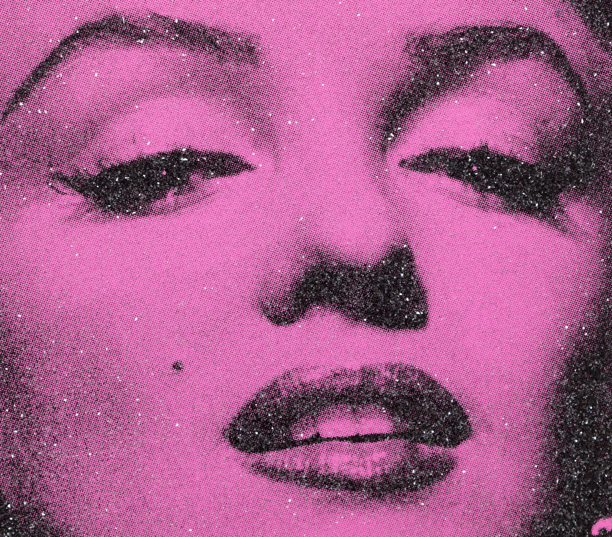 RUSSELL YOUNG - Marilyn Portrait - スクリーンプリント、リネン、ダイヤモンドダスト - 35 3/4 x 27 3/4 in.