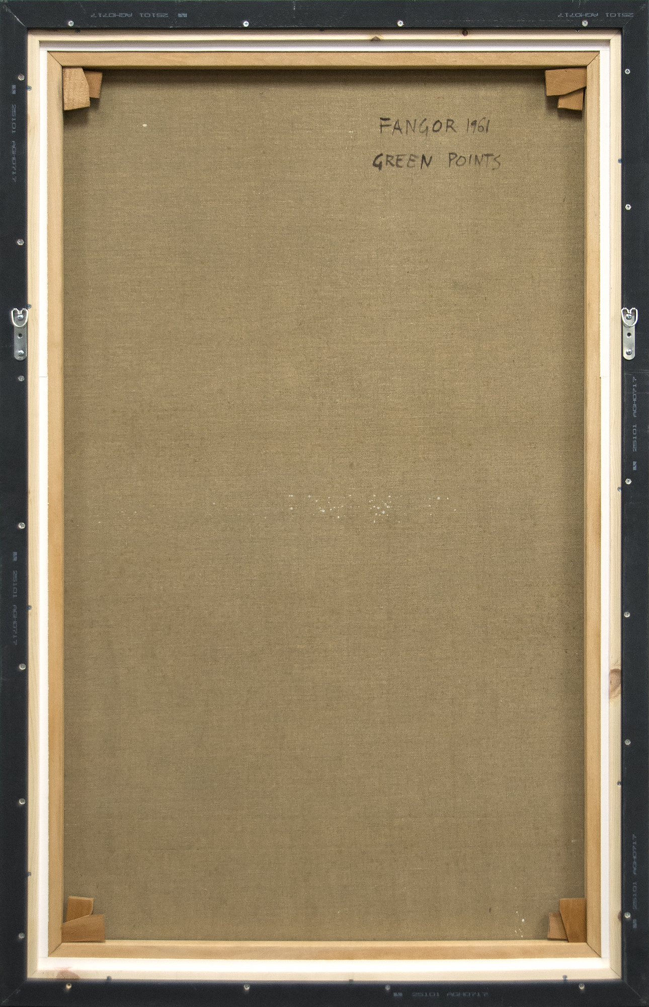 WOJCIECH FANGOR - Green Points WOJCIECH FANGOR - Points verts - huile sur toile - 52 7/8 x 33 1/2 po.