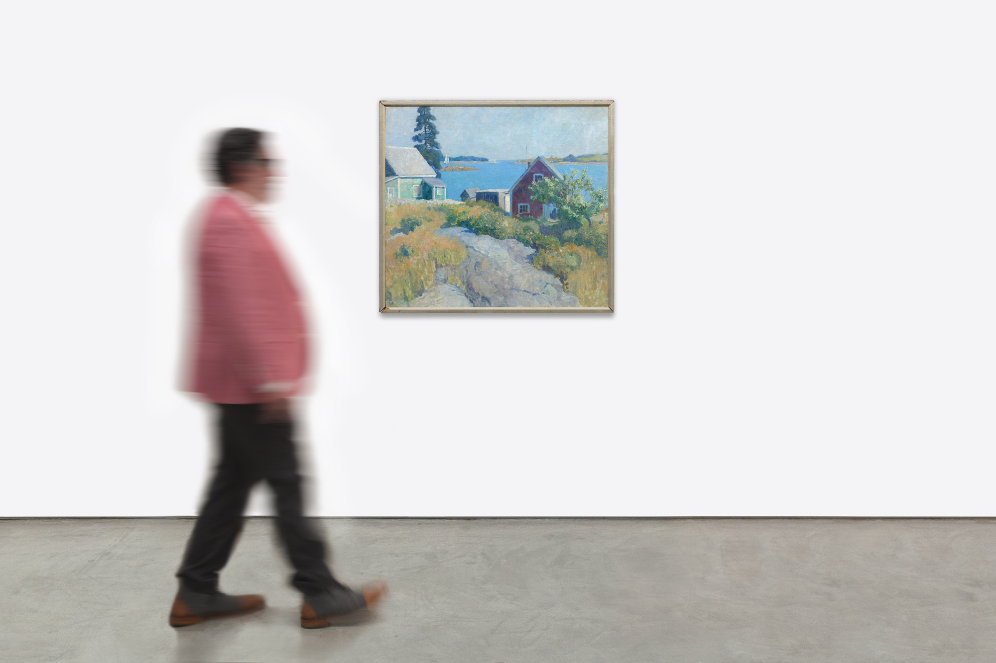 N.C. WYETH - Port Clyde Harbor, Maine - oil on canvas - 35 x 39 in.