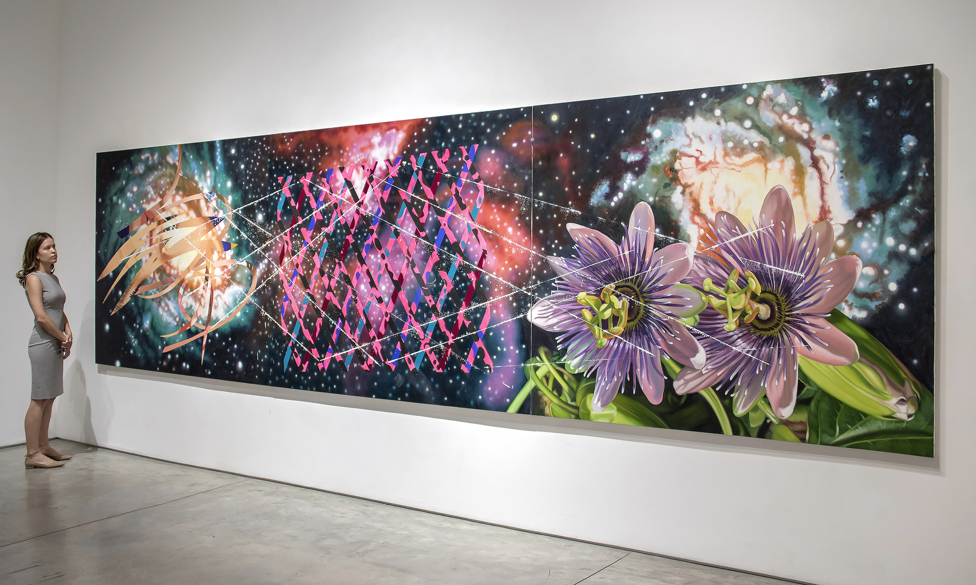JAMES ROSENQUIST - Television or the Cat's Cradle Supports Electronic Picture JAMES ROSENQUIST - Television or the Cat's Cradle Supports Electronic Picture - acrylic on canvas over panel - 66 x 240 in.