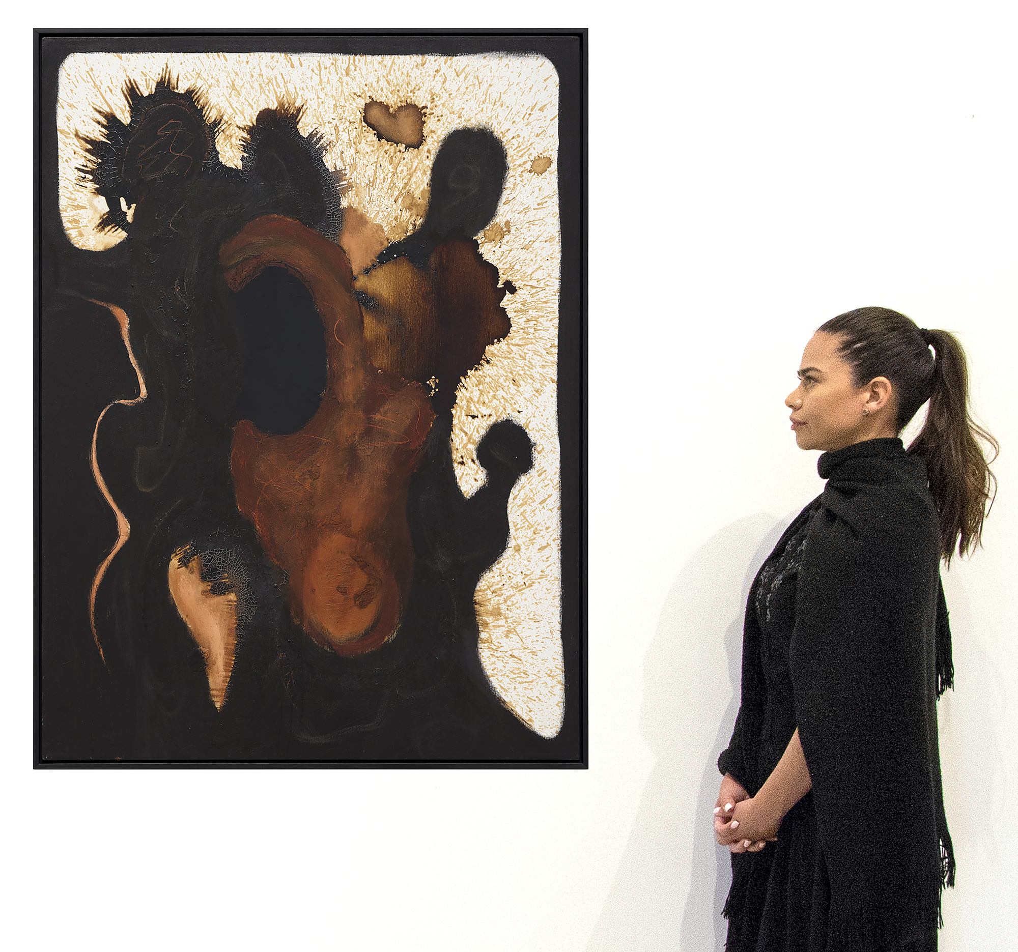 HERB ALPERT - Lover Man - acrylic and coffee on canvas - 48 x 36 in.