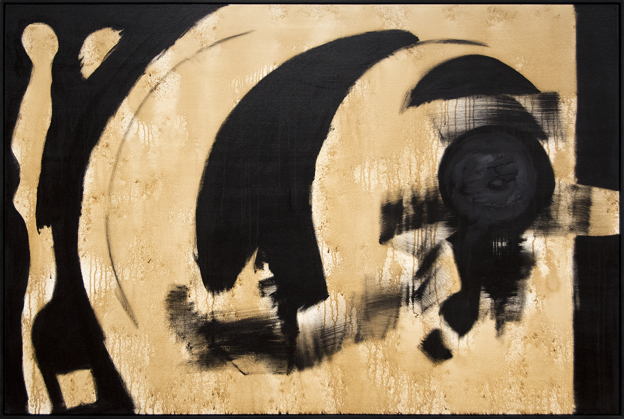 HERB ALPERT - Black Horizon - acrylic and coffee on canvas - 48 x 72 in.