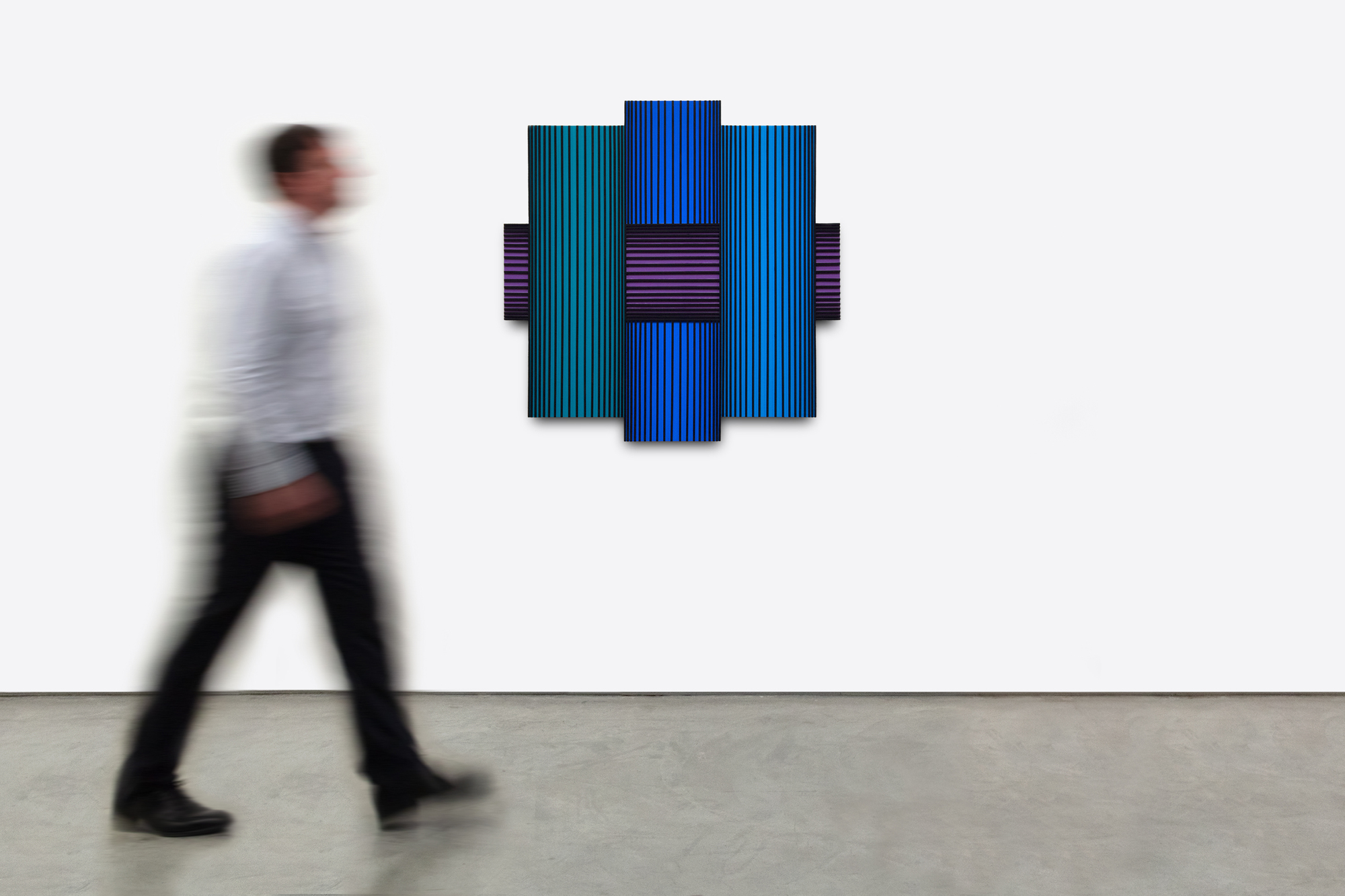 RICHARD ANUSZKIEWICZ - Translumina Op Art evolved as an alternative trend in painting to the abstract expressionist movement of the 1950s. The genesis of the movement was in the 1960s, when artists such as Victor Vasarely, Bridget Riley, and Richard Anuszkiewicz embraced a more structured and geometric approach to their painting, often using visual tricks to create a sense of movement. While the artistic and spiritual predecessors to OP Art, such as Josef Albers (!888-1976), utilized a softer and more subdued approach, the Op Artists were using bold, large-scale works with variable dimensions to create their visual statement. <br><br>A student of Albers, Richard Anuszkiewicz, used enamel and acrylic paint on wood in such a way to create his uncompromising and exact compositions. A great sense of action can be felt in the present work, "Translumina". The sister piece to "Translumina," "Translumina II" (1986), is in the permanent collection of the Albright-Knox Art Gallery, Buffalo.