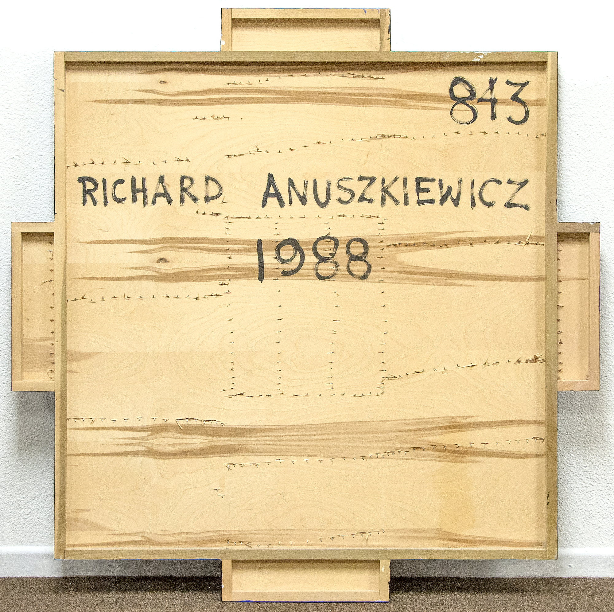 RICHARD ANUSZKIEWICZ - Translumina Op Art evolved as an alternative trend in painting to the abstract expressionist movement of the 1950s. The genesis of the movement was in the 1960s, when artists such as Victor Vasarely, Bridget Riley, and Richard Anuszkiewicz embraced a more structured and geometric approach to their painting, often using visual tricks to create a sense of movement. While the artistic and spiritual predecessors to OP Art, such as Josef Albers (!888-1976), utilized a softer and more subdued approach, the Op Artists were using bold, large-scale works with variable dimensions to create their visual statement. <br><br>A student of Albers, Richard Anuszkiewicz, used enamel and acrylic paint on wood in such a way to create his uncompromising and exact compositions. A great sense of action can be felt in the present work, "Translumina". The sister piece to "Translumina," "Translumina II" (1986), is in the permanent collection of the Albright-Knox Art Gallery, Buffalo.