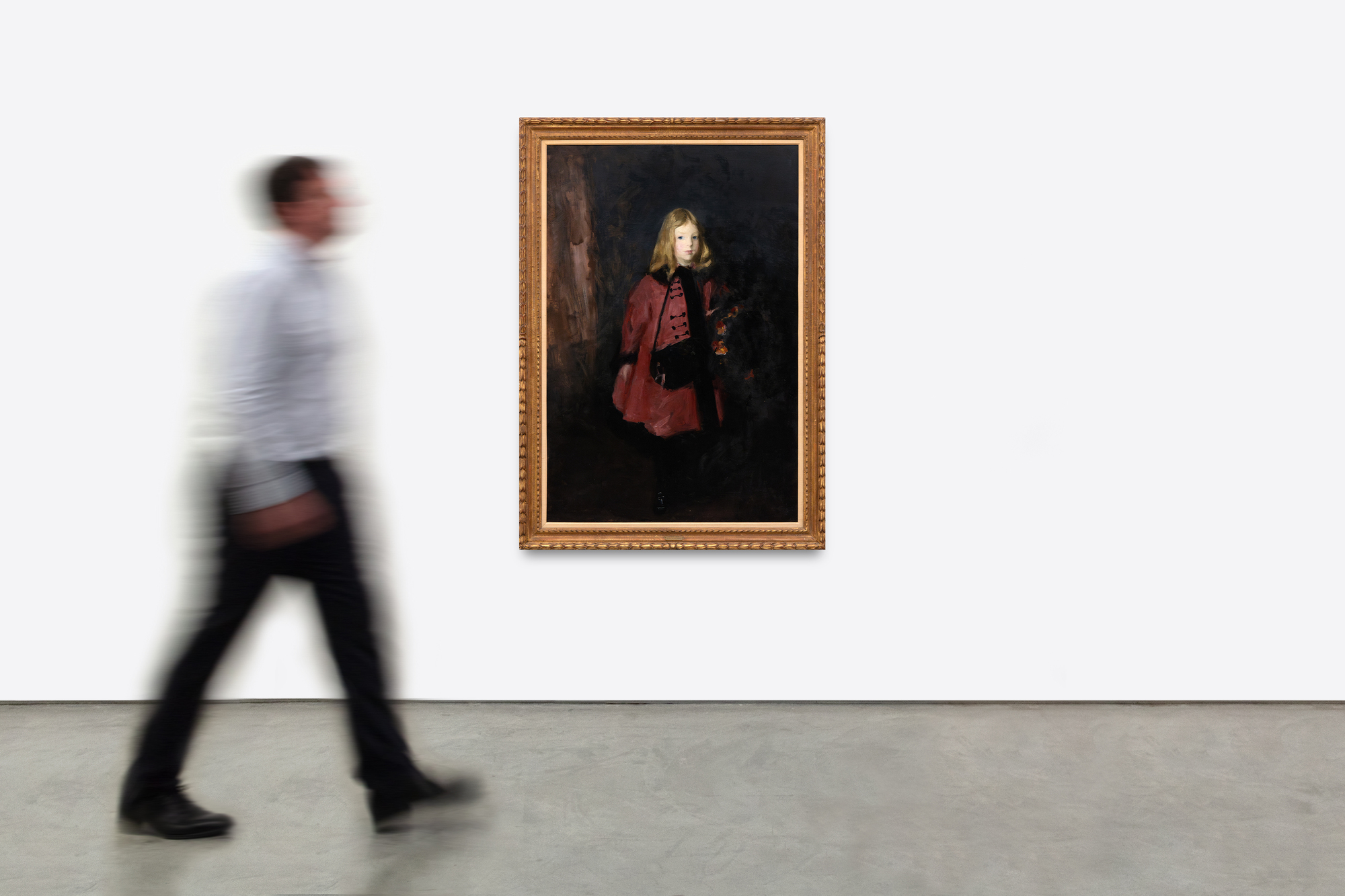ROBERT HENRI – Mädchen mit Muff – Öl auf Leinwand – 145,4 x 97,2 cm
