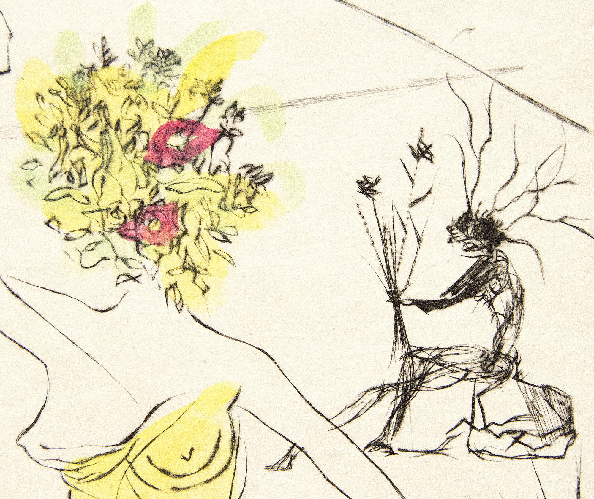 SALVADOR DALI - Les Femmes-Fleurs au Piano - etching - 15 3/4 x 12 1/2 in.