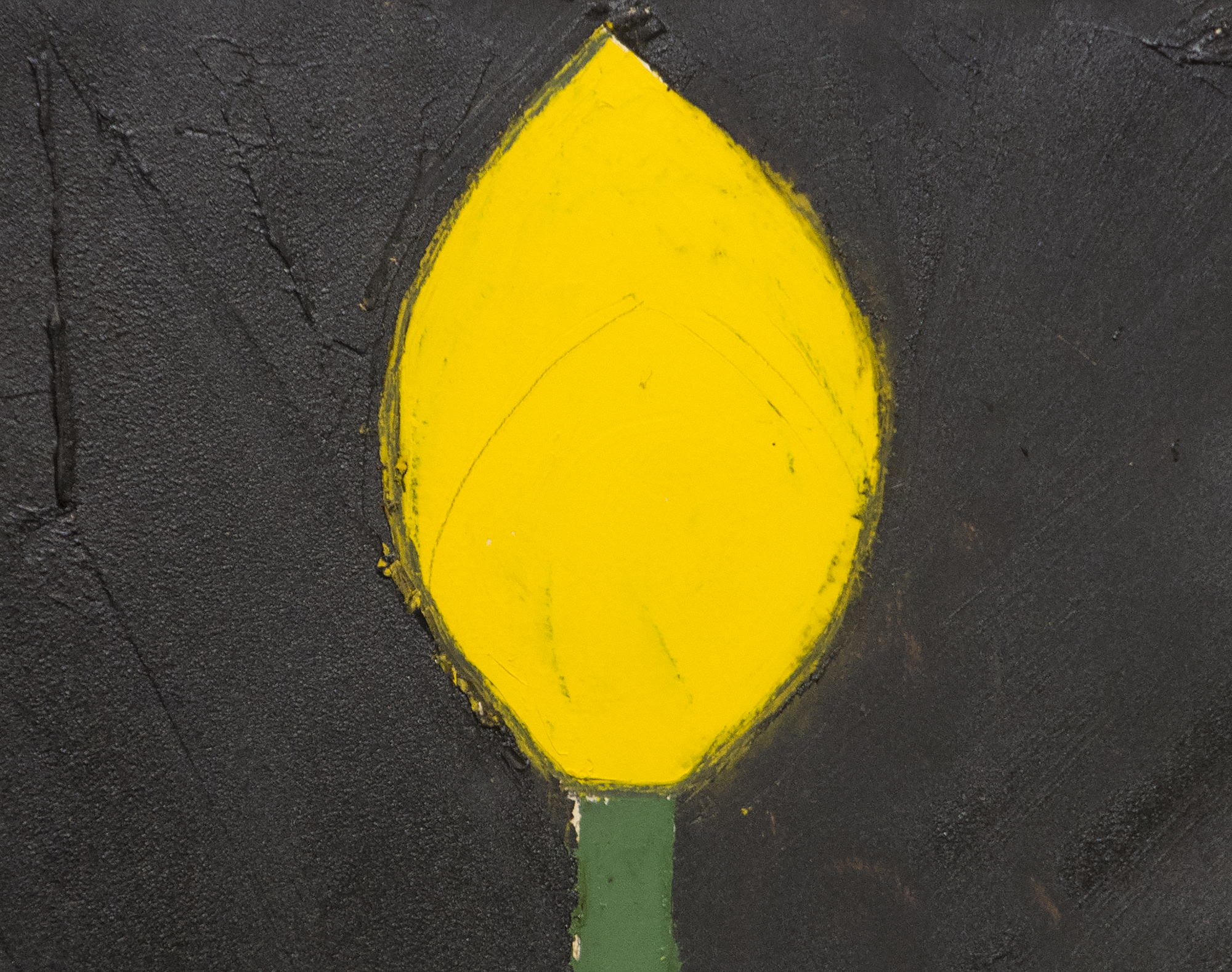 DONALD SULTAN - Yellow Tulip #18 DONALD SULTAN - Yellow Tulip #18 - oil and tar on paper - 20 x 20 in.