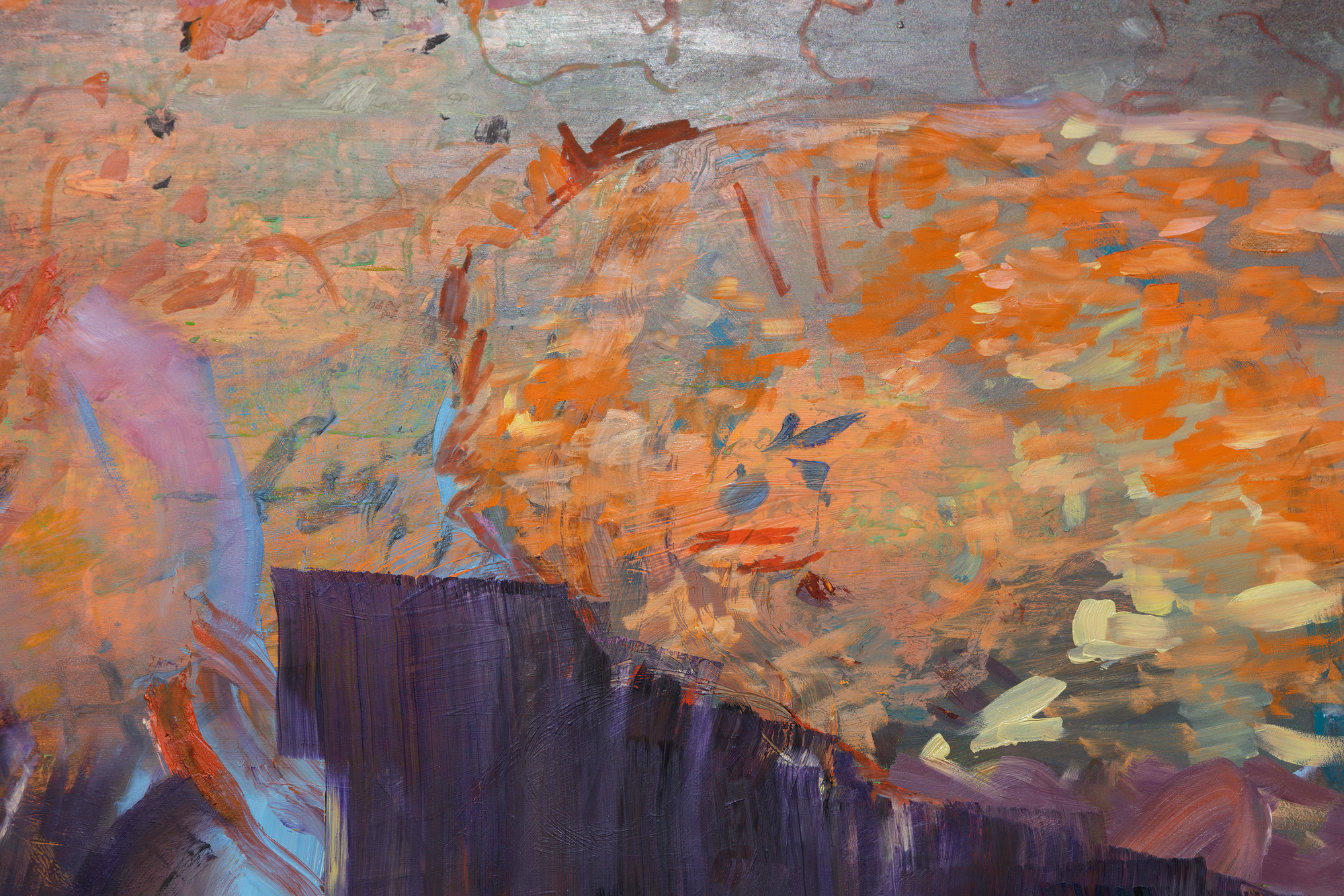 ANNIE LAPIN - Perceived Marriage Tripartite Leave - acrílico y óleo sobre lienzo sobre panel - 96 x 69 in.