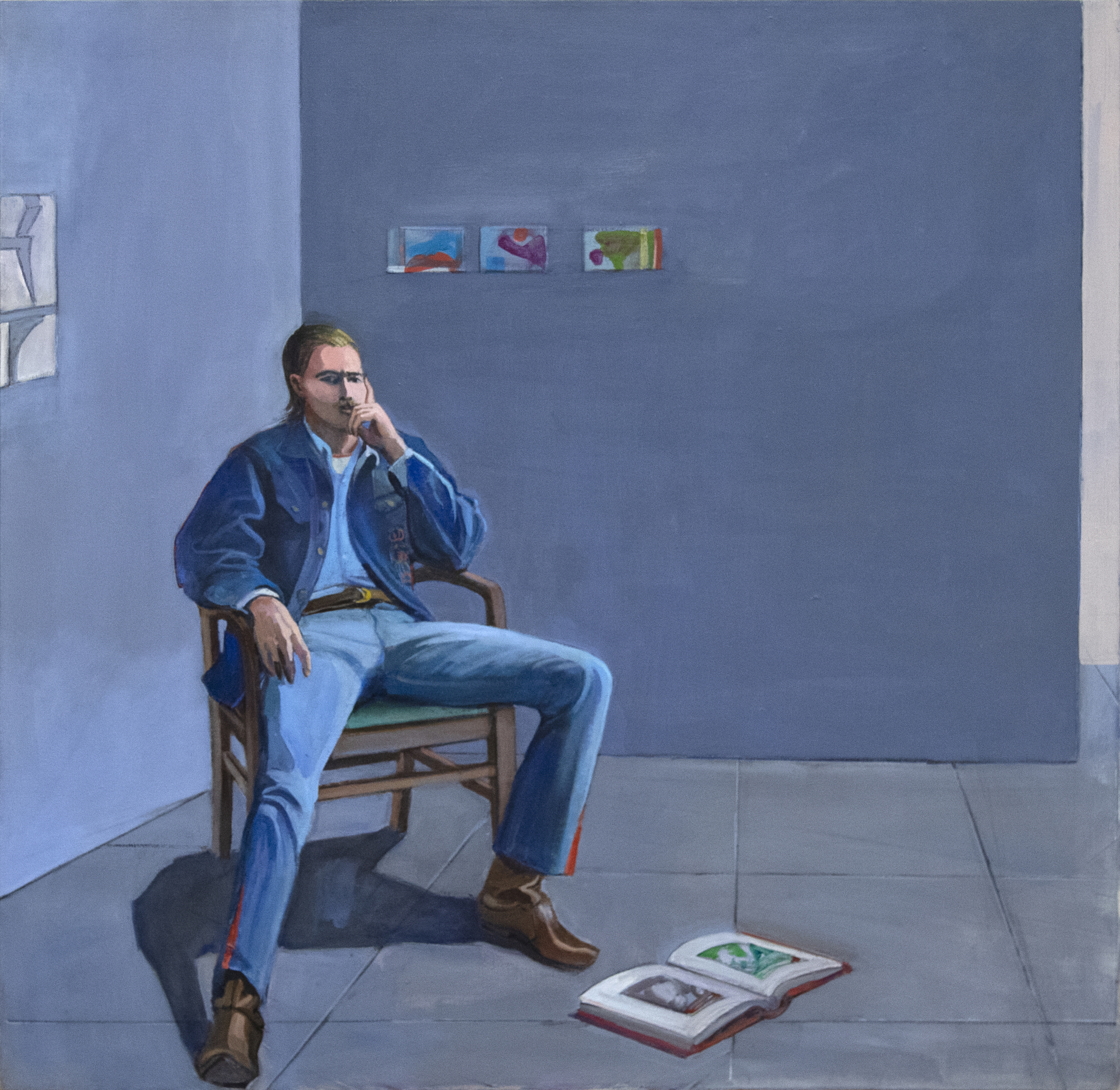 WILLIAM THEOPHILUS BROWN - Jim Christiansen (Open Book) ויליאם תיאופילוס בראון - ג'ים כריסטיאנסן (ספר פתוח) - אקריליק על בד - 38 x 37 7/8 אינץ'.