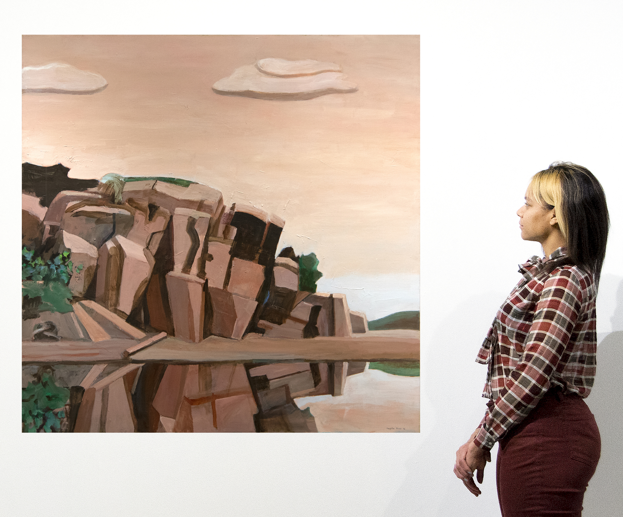 وليام ثيوفيلوس براون - المناظر الطبيعية مع الصخور - الاكريليك على قماش - 48 × 48 في.