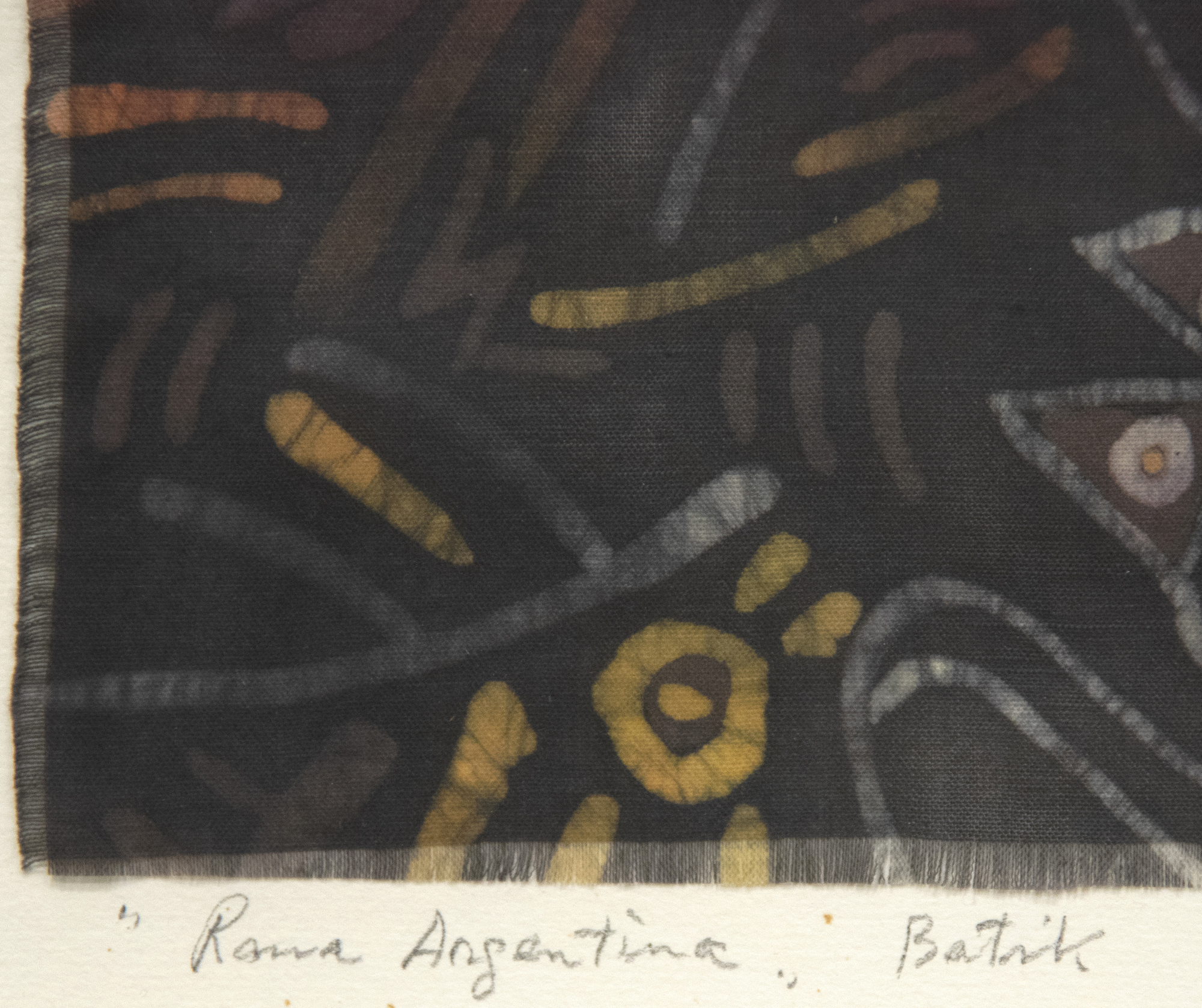 JAE KON PARK - Argentinian Frogs JAE KON PARK - Argentinian Frogs - batkin on fabric - 12 x 10 1/4 in.