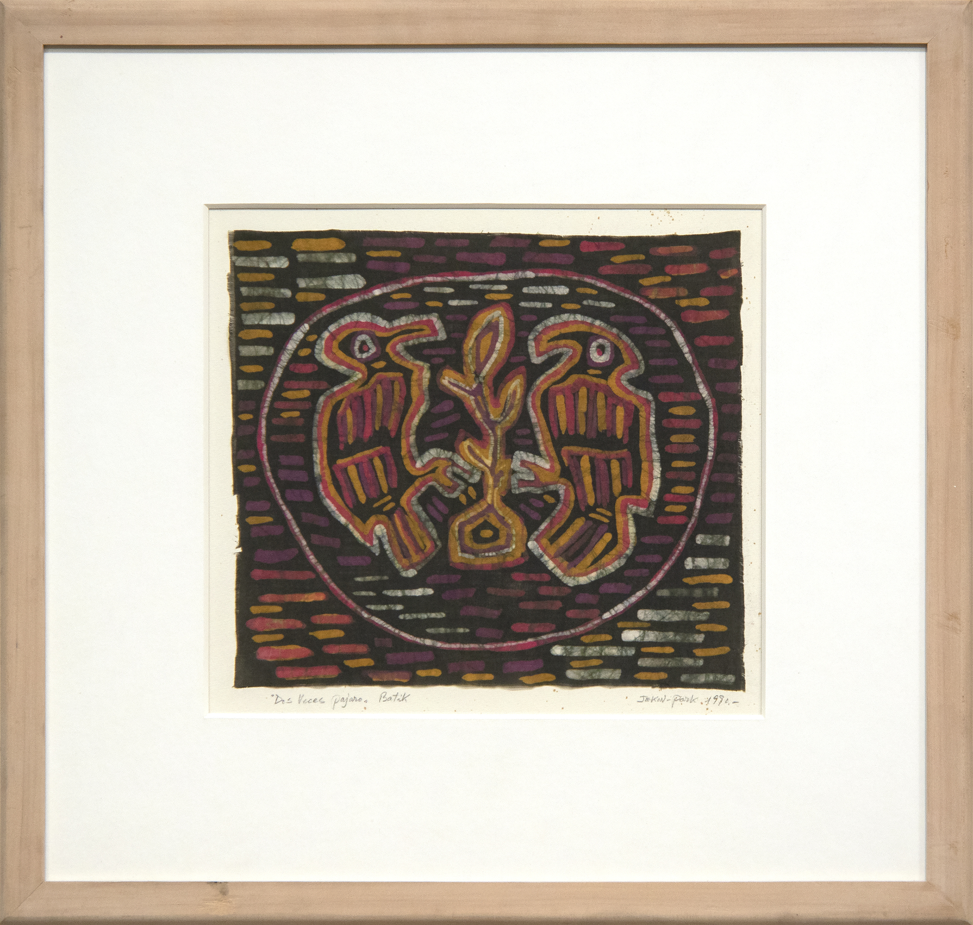 JAE KON PARK - Twice-drawn Bird JAE KON PARK - Twice-drawn Bird - batik on fabric - 10 1/2 x 12 in.