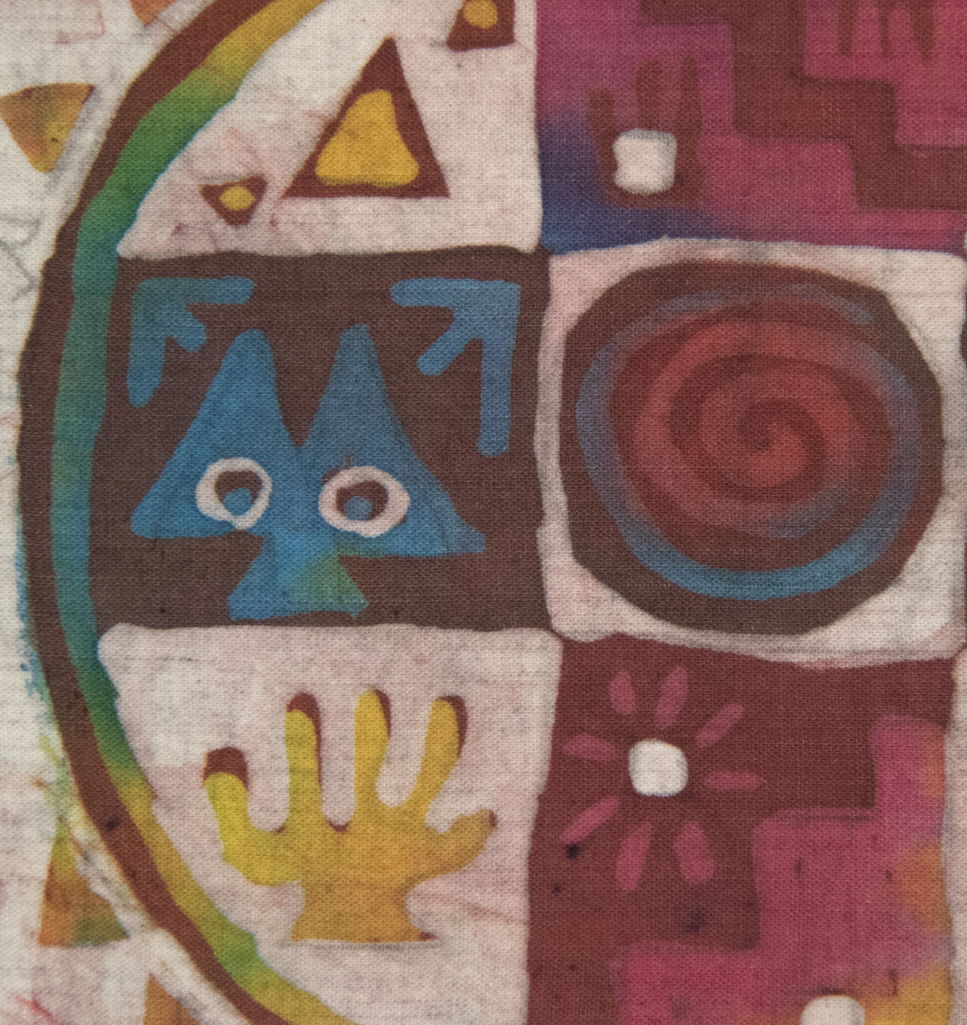 JAE KON PARK - The Incan Sun JAE KON PARK - The Incan Sun - batik on fabric - 6 1/2 x 7 3/4 in.