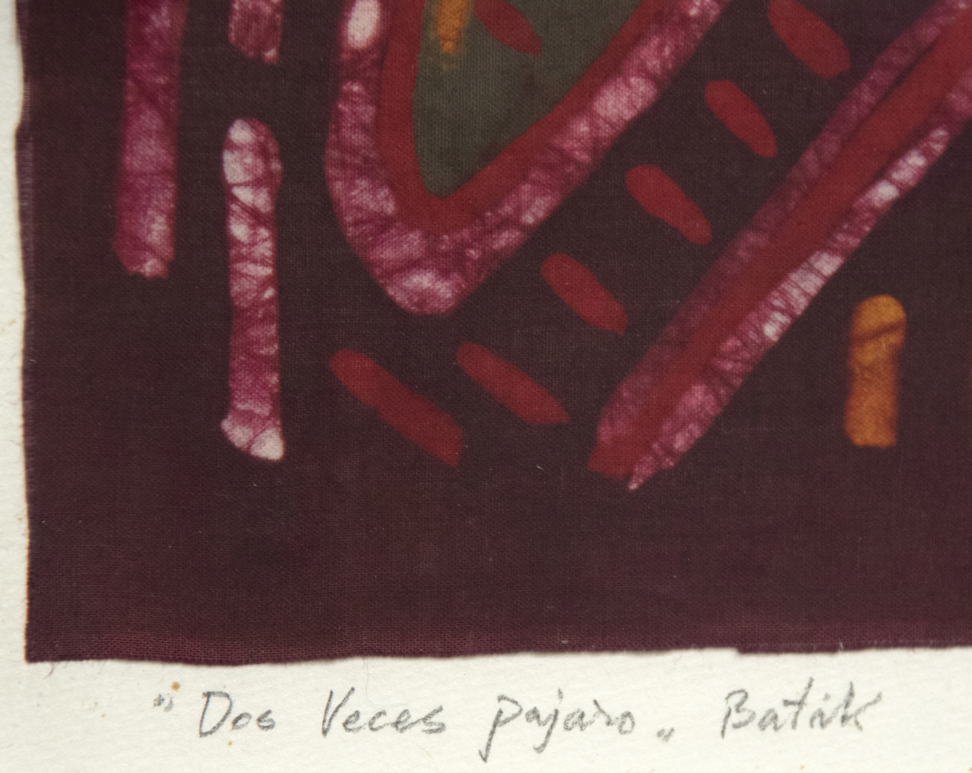 JAE KON PARK - Twice-drawn Bird JAE KON PARK - Twice-drawn Bird - batik on fabric - 10 1/2 x 12 in.