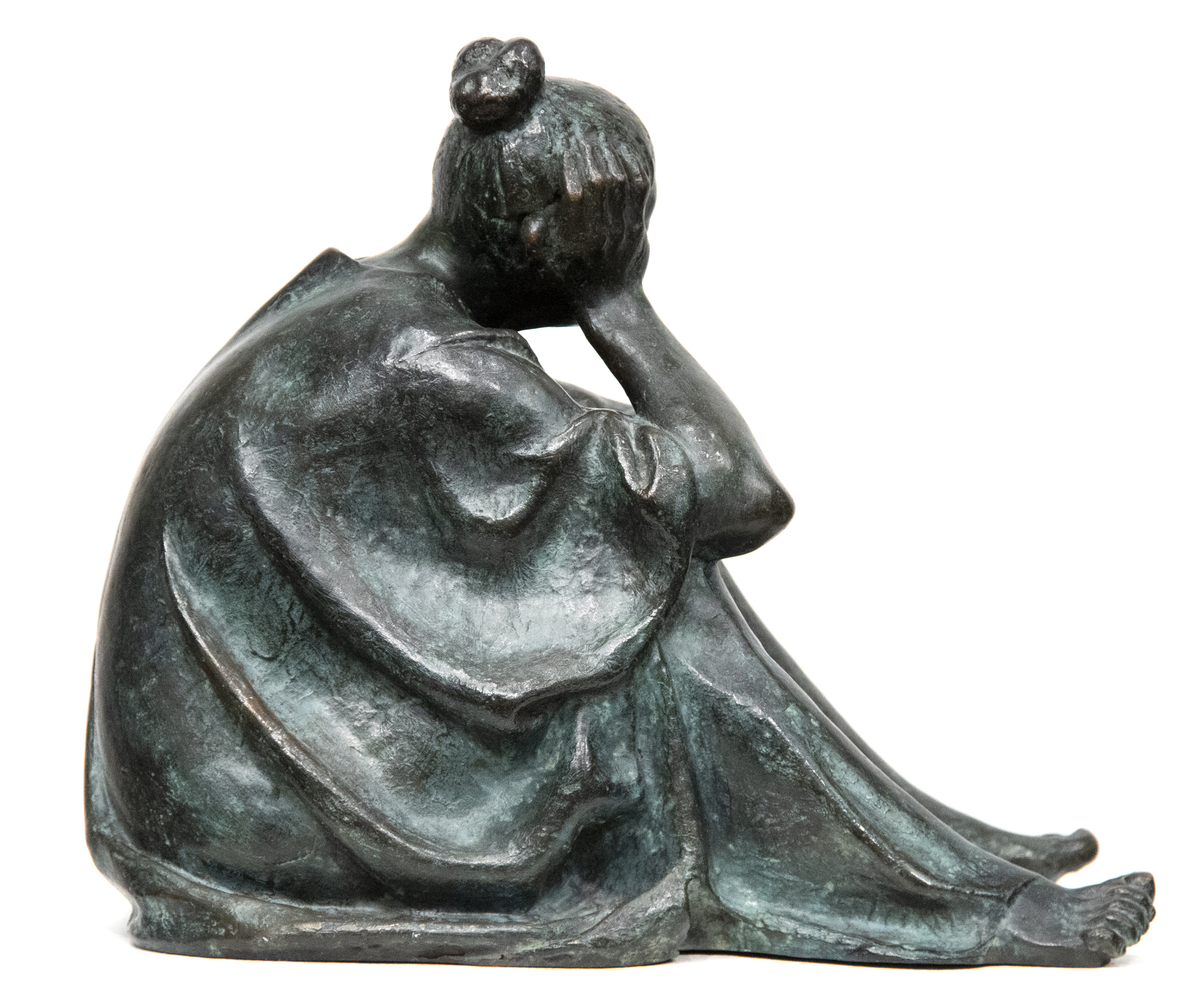 FELIPE CASTANEDA - Mujer en Reposo - bronce - 14 x 9 x 15 3/4 in.