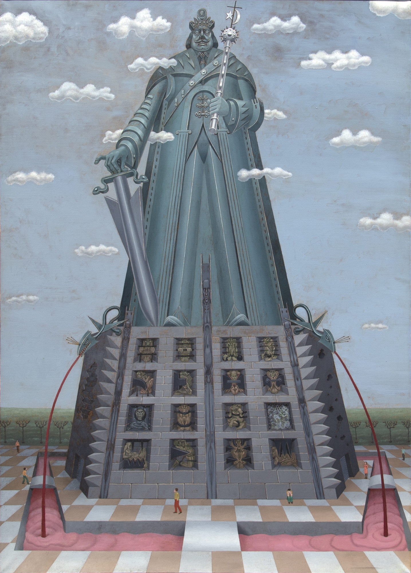 IRVING NORMAN - Monumental IRVING NORMAN - Monumental - oil on canvas - 90 x 64 in.