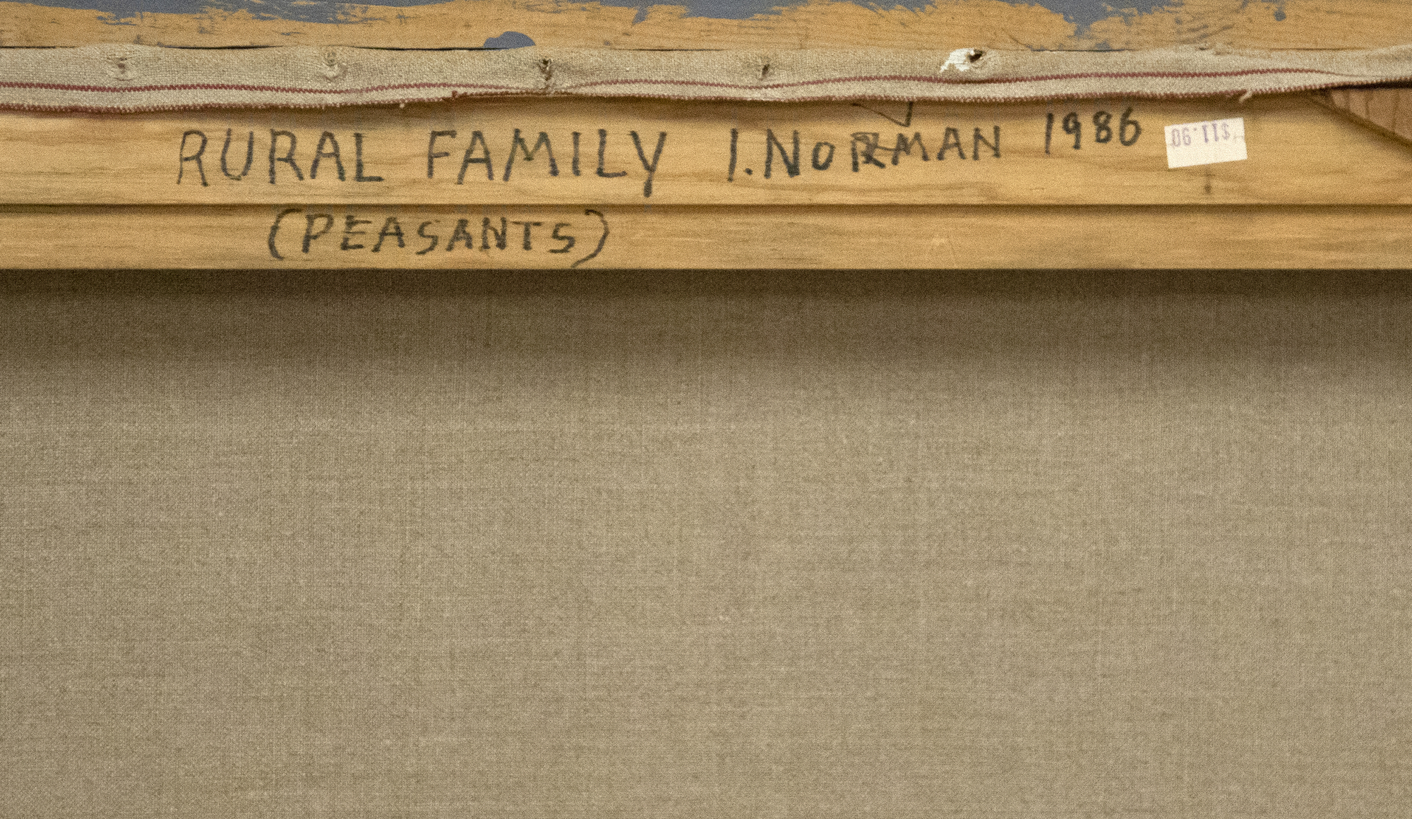 IRVING NORMAN - Famille rurale - huile sur toile - 36 x 72 po.