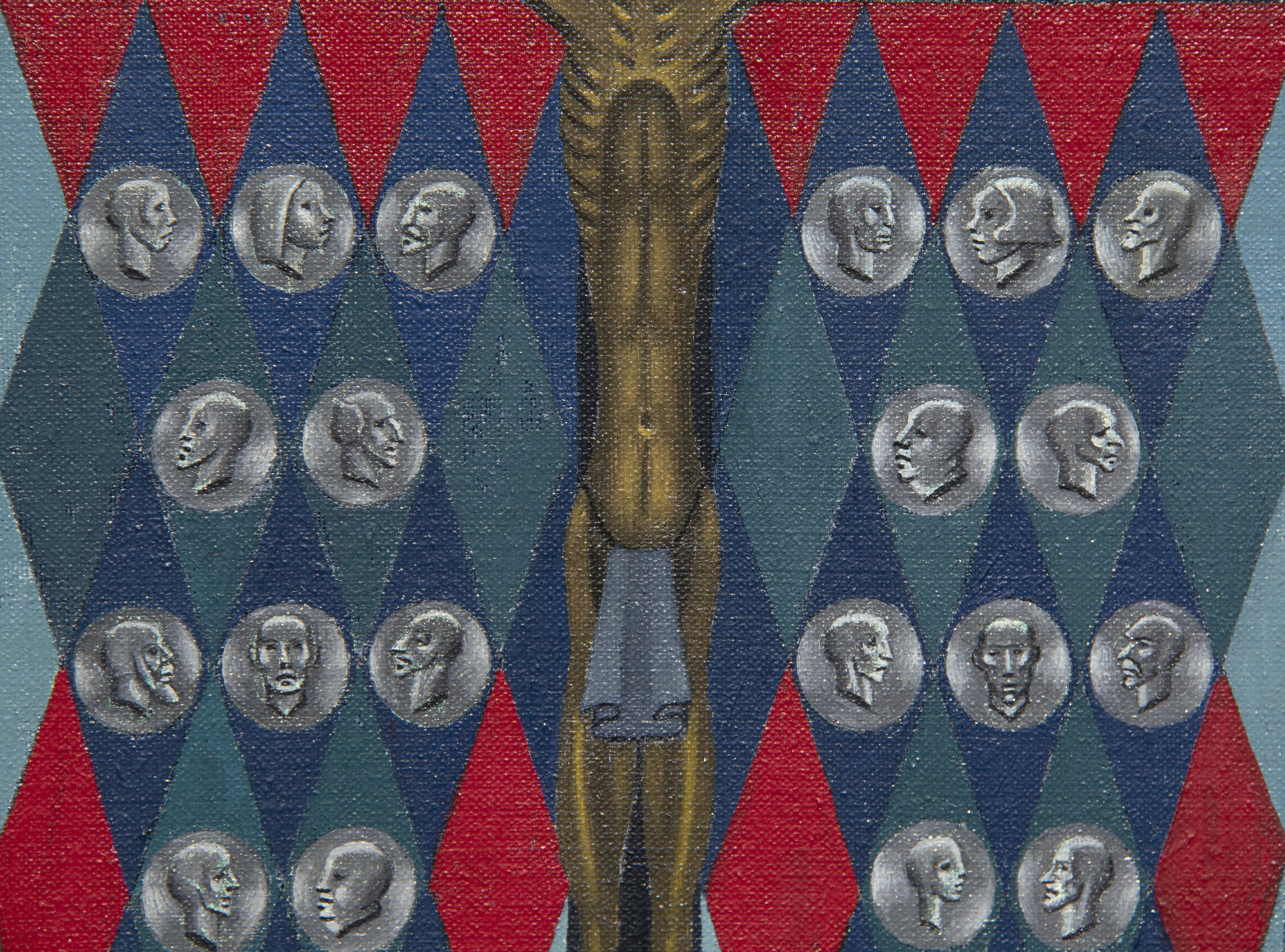 IRVING NORMAN - Thirty Pieces of Silver - oil on canvas - 90 x 54 in.