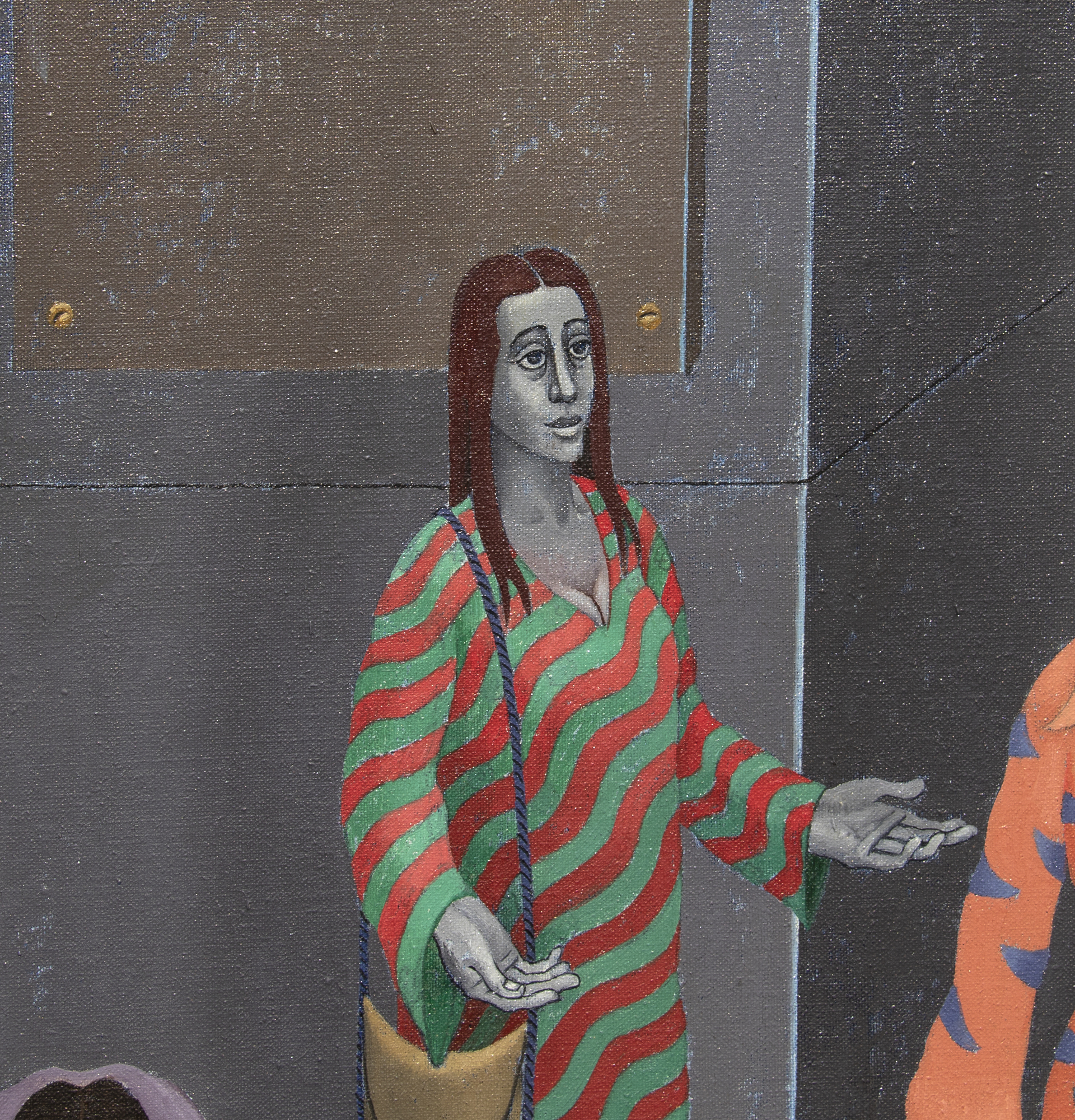 IRVING NORMAN - Thirty Pieces of Silver - oil on canvas - 90 x 54 in.
