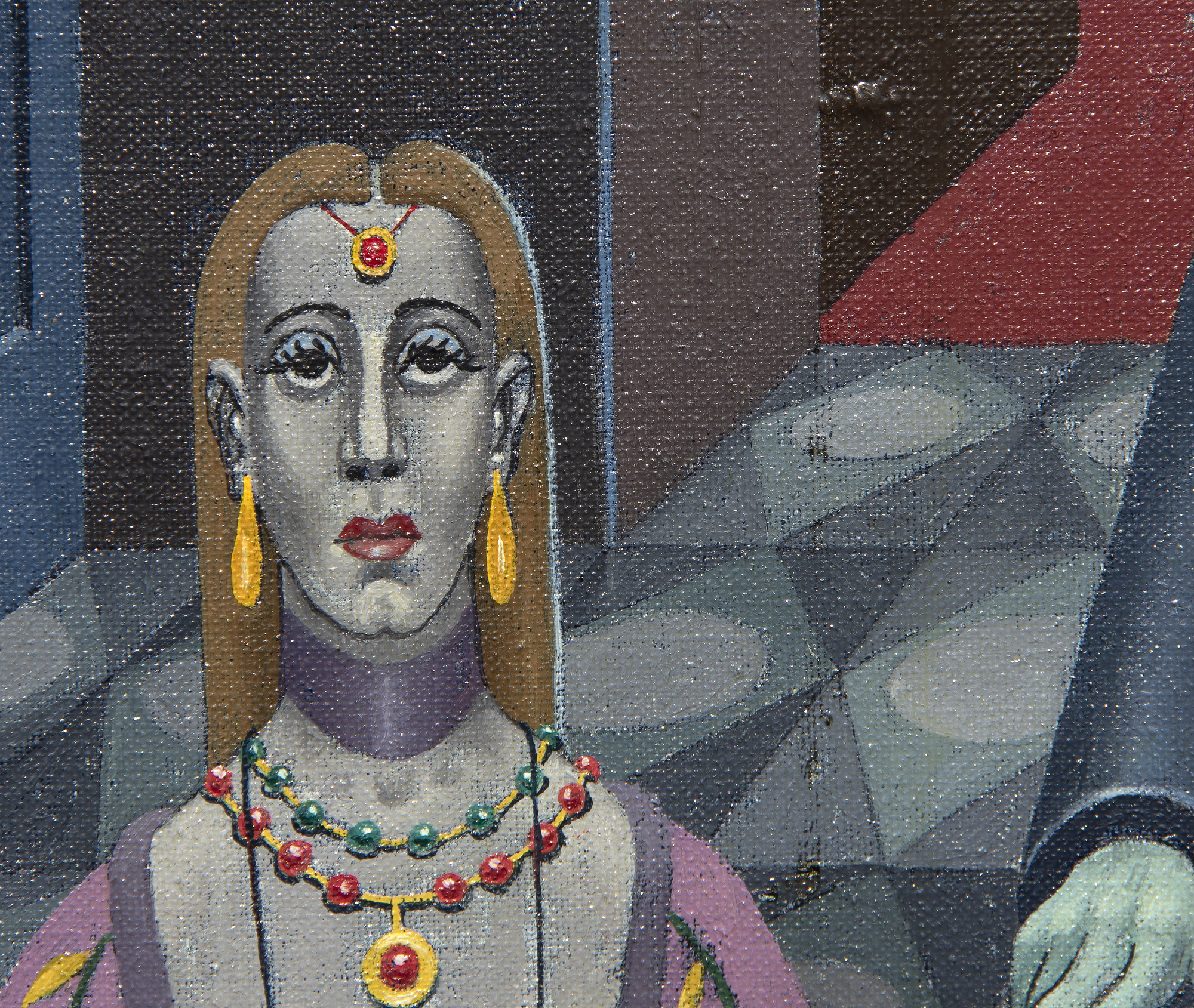IRVING NORMAN - Thirty Pieces of Silver - oil on canvas - 90 x 54 in.