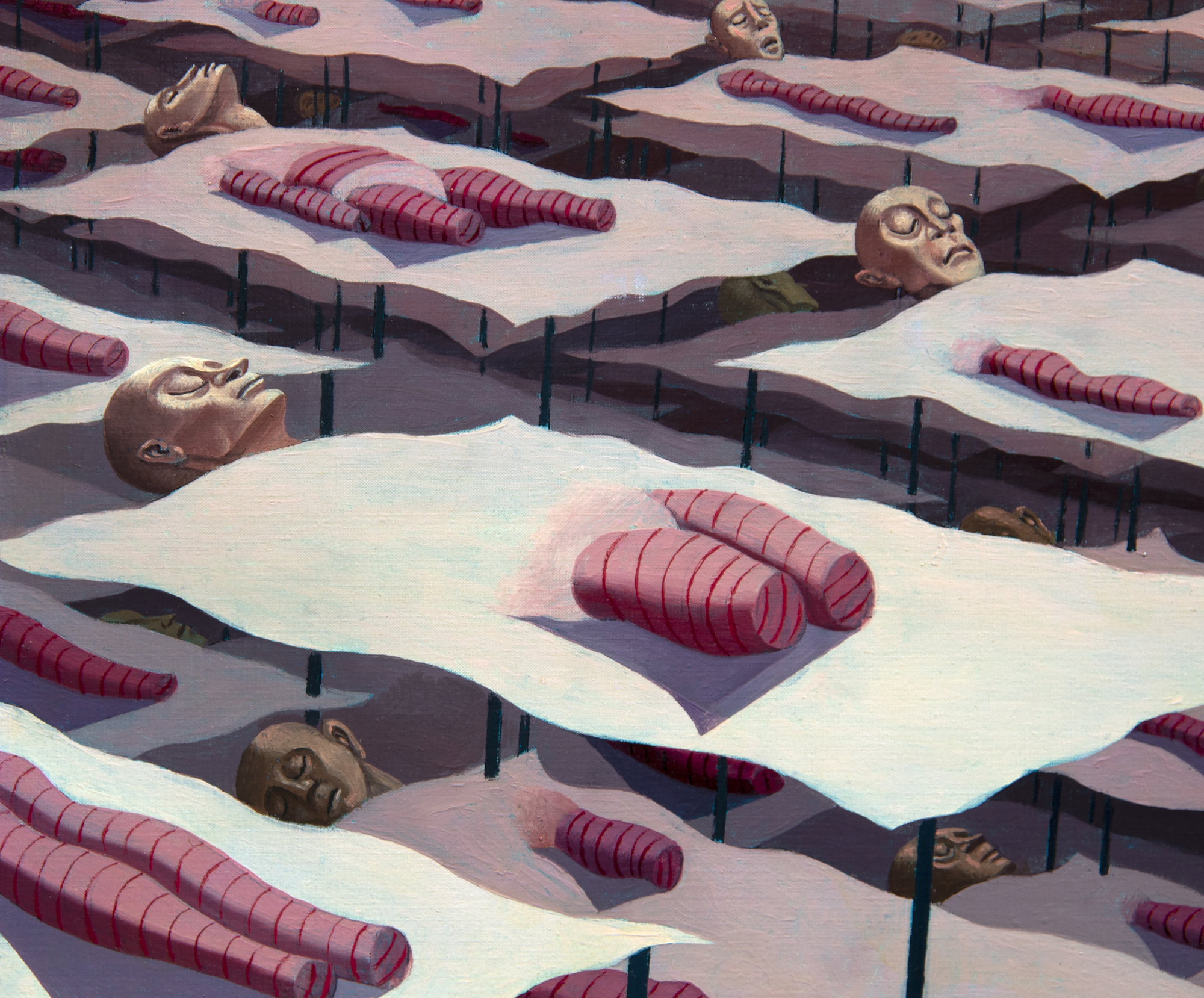 IRVING NORMAN - War Wounded - oil on canvas - 70 x 60 in.