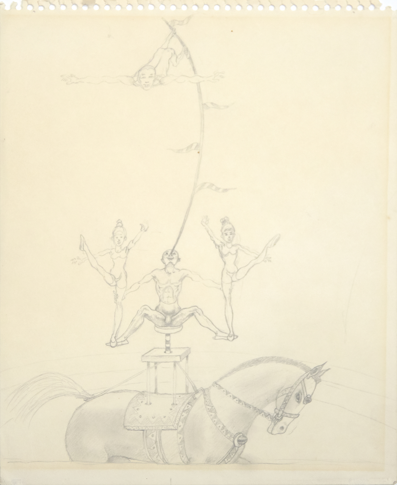 IRVING NORMAN - The Circus, The Balancing Act 2a (a Study) IRVING NORMAN - The Circus, The Balancing Act 2a (a Study) - pencil on paper - 11 x 9 in.