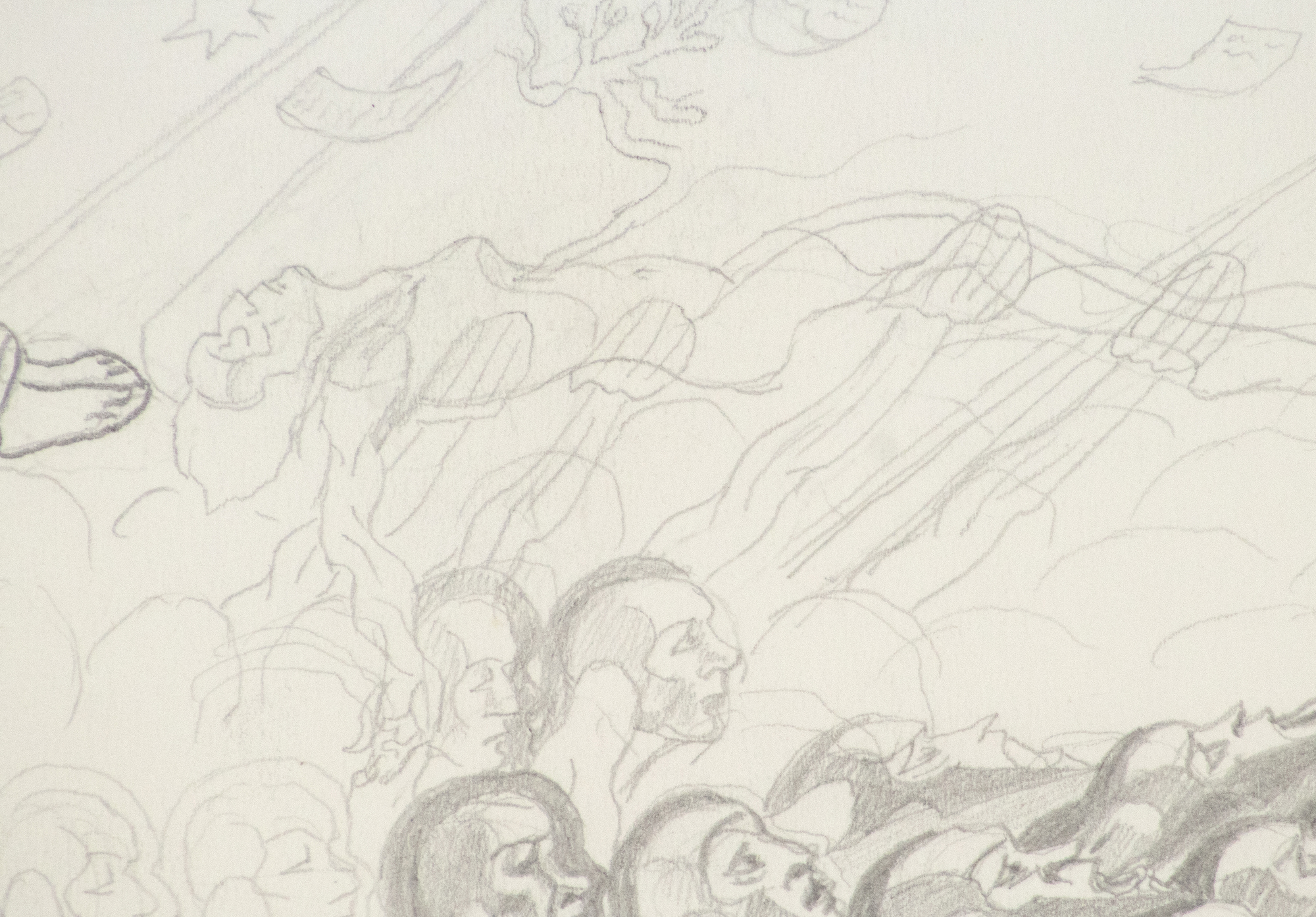IRVING NORMAN - Untitled - graphite on paper - 9 x 11 5/8 in.