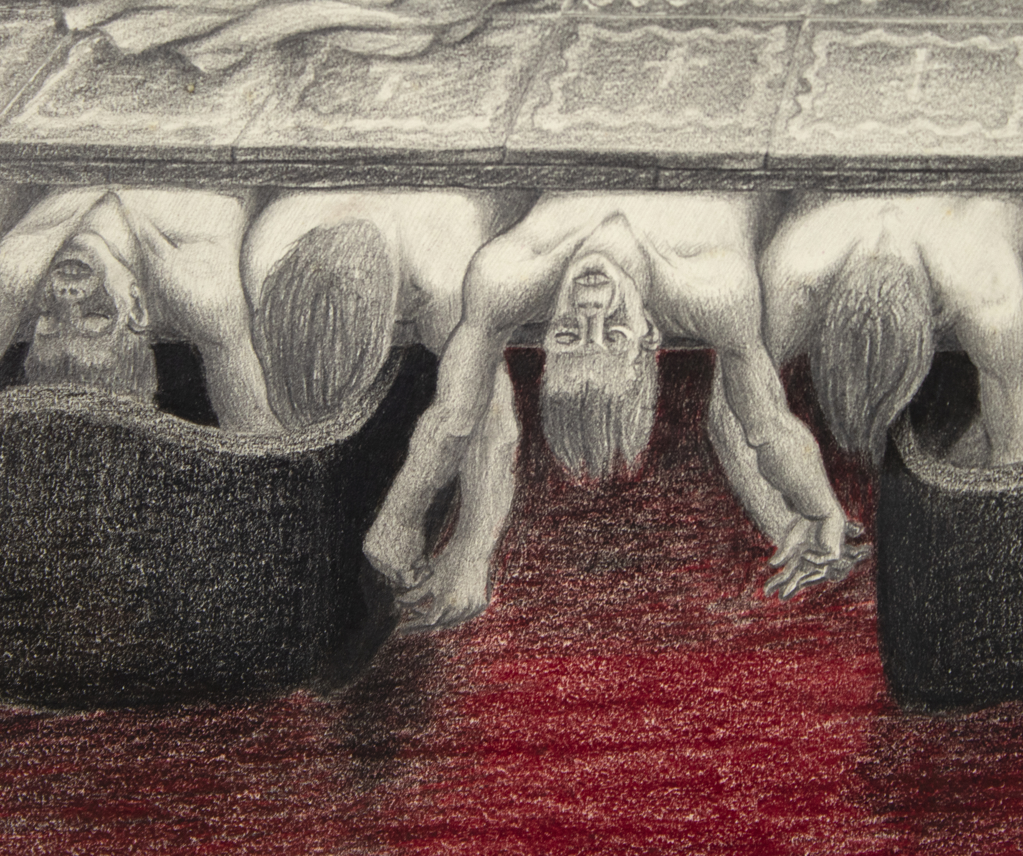 IRVING NORMAN - Striptease IRVING NORMAN - Striptease - pencil and colored pencil on paper - 30 x 20 in.