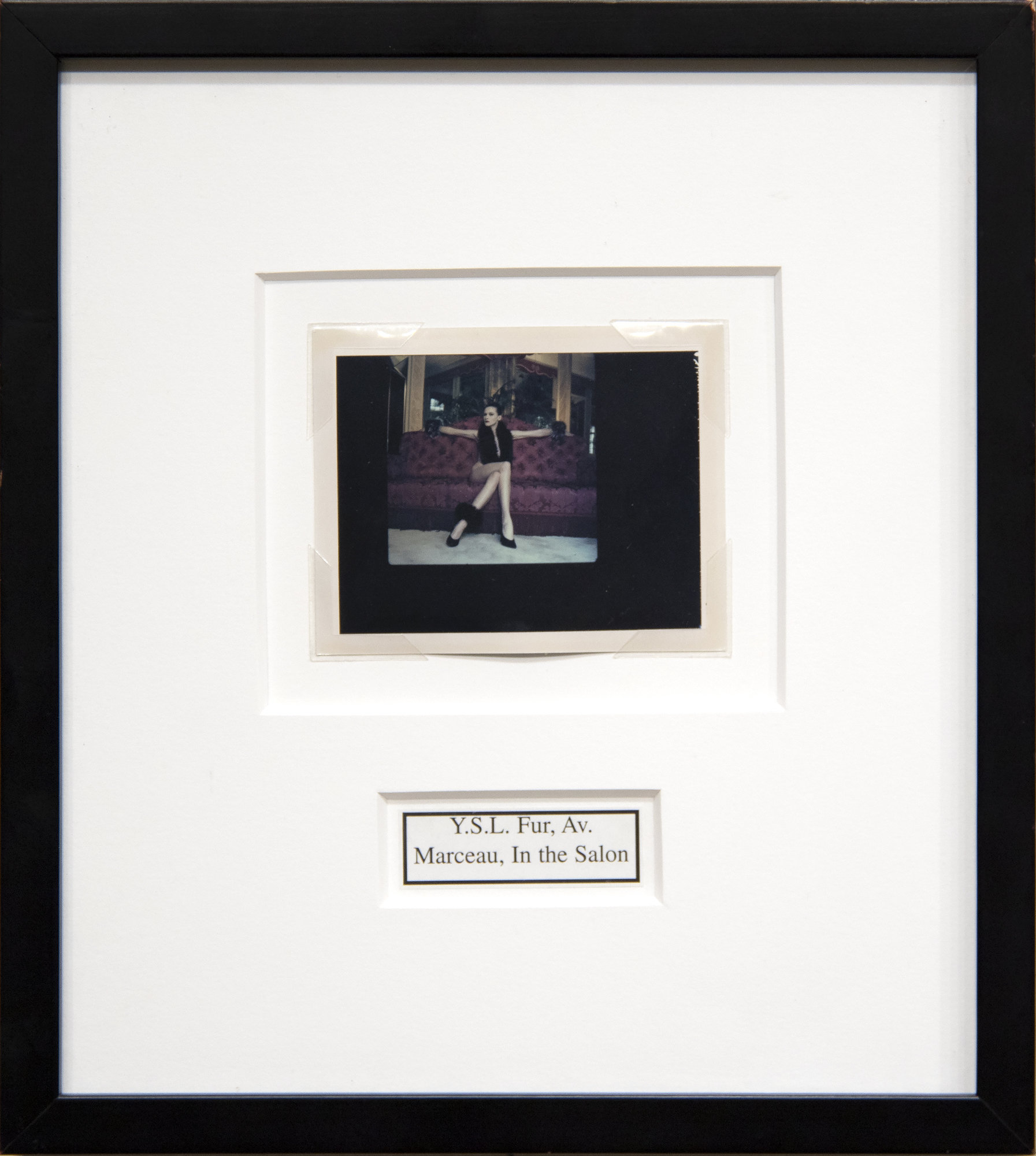 HELMUT NEWTON - Y.S.L. Fur, Av. Marceau, in the Salon HELMUT NEWTON - Y.S.L. Fur, Av. Marceau, in the Salon - Polaroid - 3 3/8 X 4 1/4 in.
