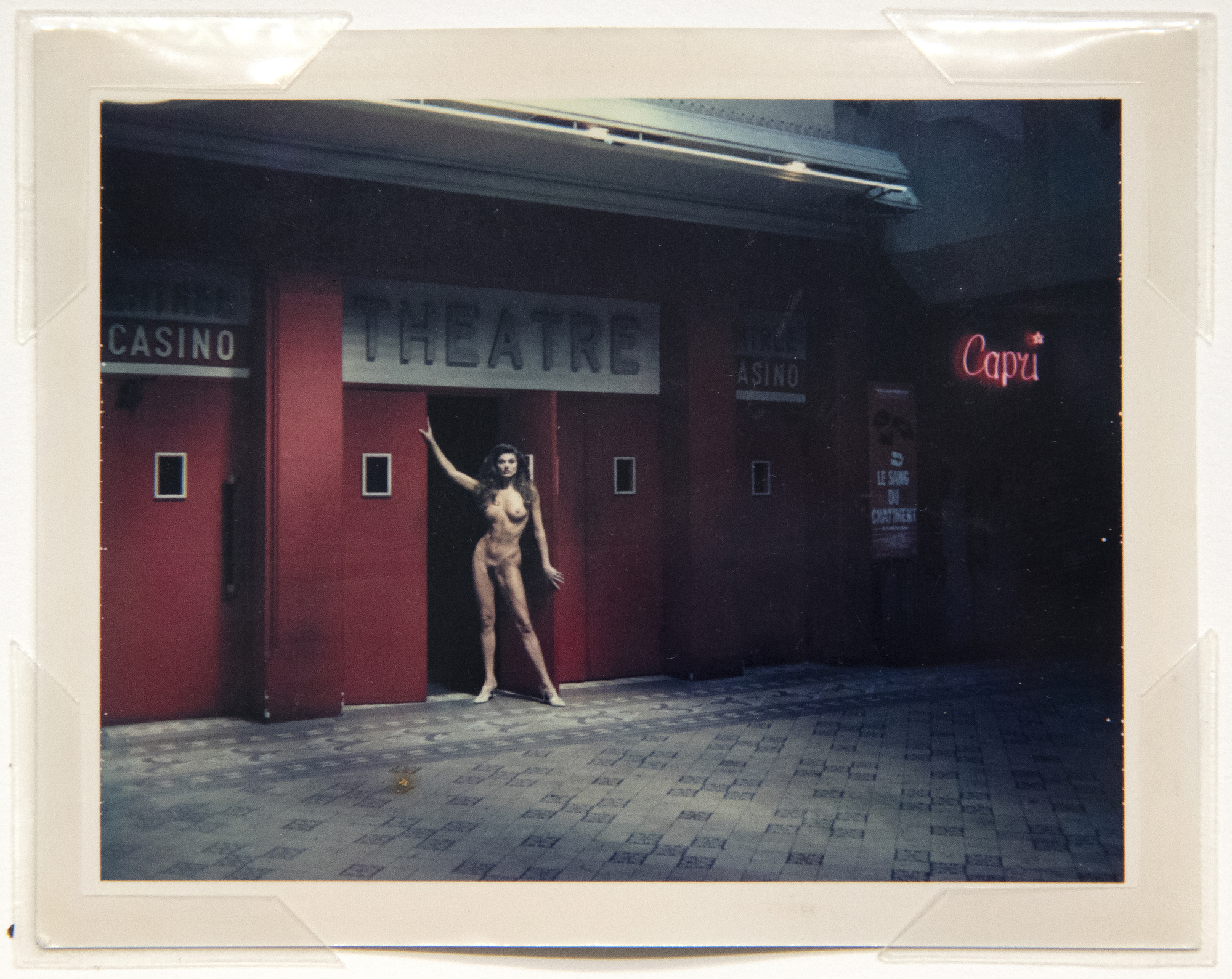 HELMUT NEWTON - Nude in Theatre Doorway - Polaroid - 3 3/8 x 4 1/4 in.
