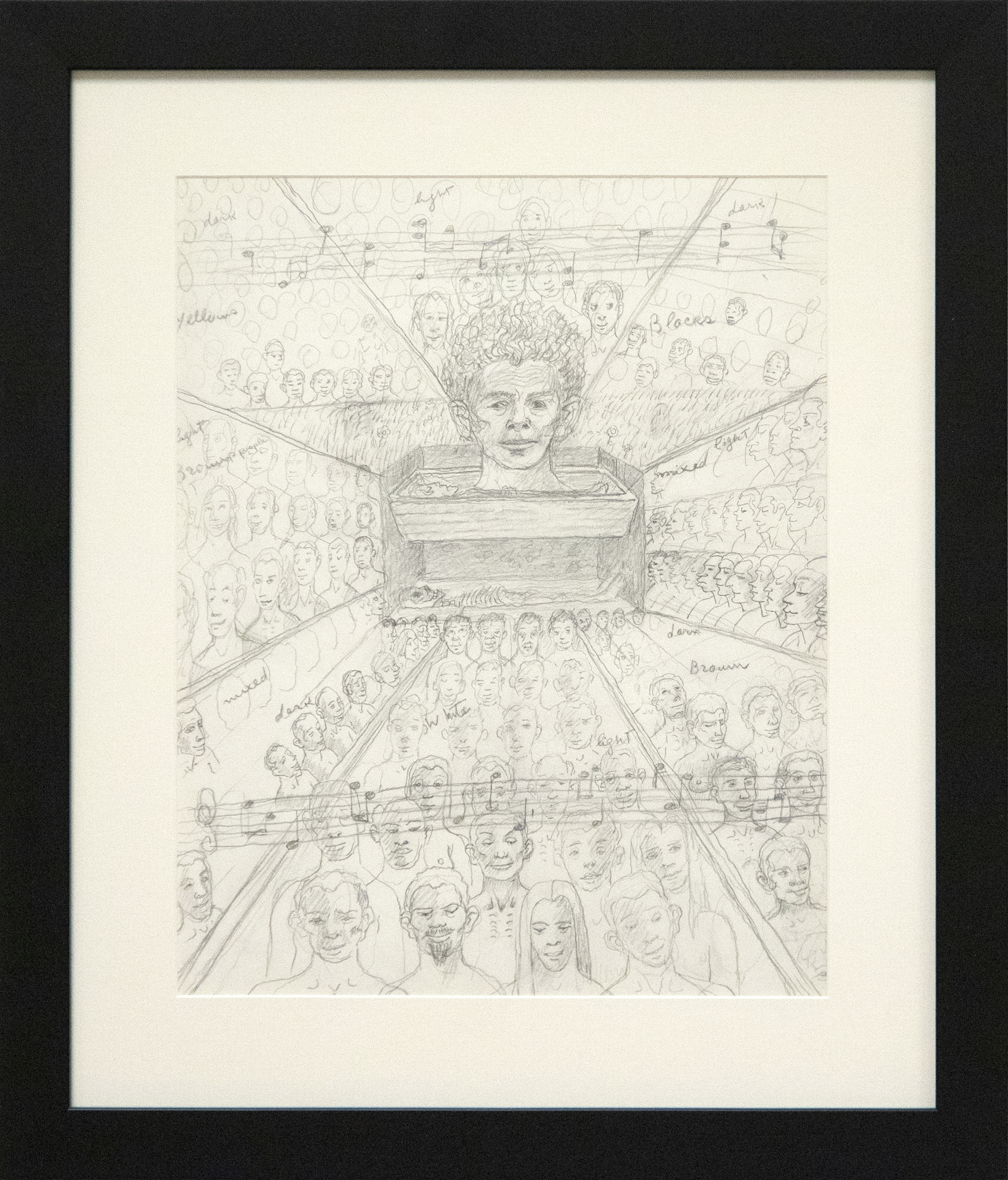IRVING NORMAN - Untitled (Possible Study for "The Immortality of Beethoven's 9th Symphony") IRVING NORMAN - Untitled (Possible Study for "The Immortality of Beethoven's 9th Symphony") - pencil on paper - 14 x 11 in.