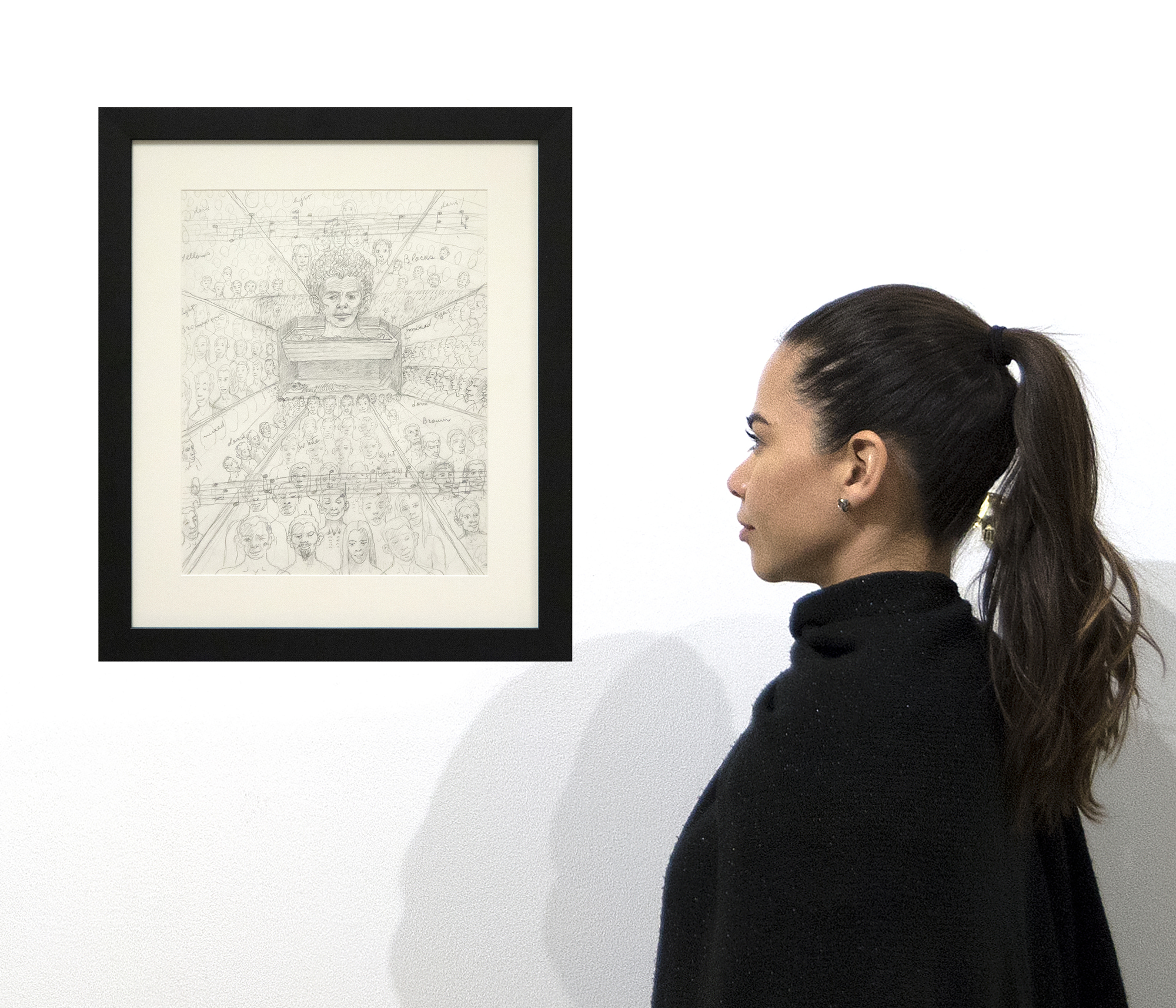 IRVING NORMAN - Untitled (Possible Study for "The Immortality of Beethoven's 9th Symphony") IRVING NORMAN - Untitled (Possible Study for "The Immortality of Beethoven's 9th Symphony") - pencil on paper - 14 x 11 in.