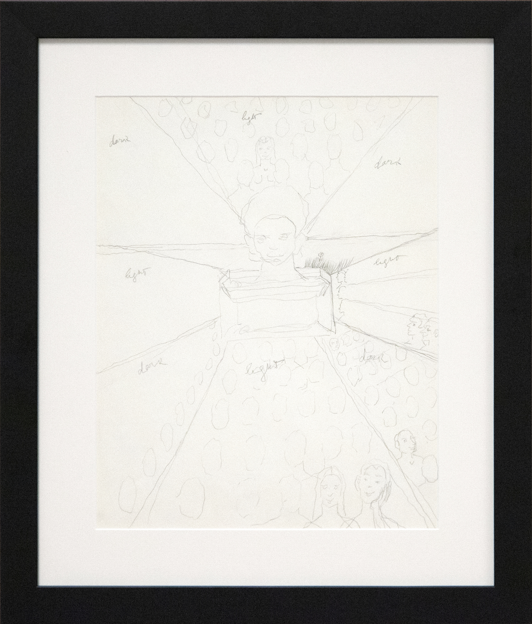IRVING NORMAN - Untitled (Possible Study for "The Immortality of Beethoven's 9th Symphony" 2) - graphite on paper - 14 x 11 in.