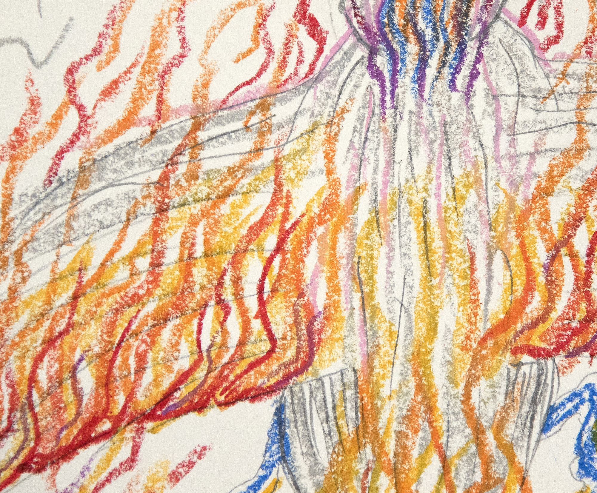 IRVING NORMAN - Untitled (Fire Bird) IRVING NORMAN - Untitled (Fire Bird) - graphite and crayon on paper - 12 x 8 7/8 in.