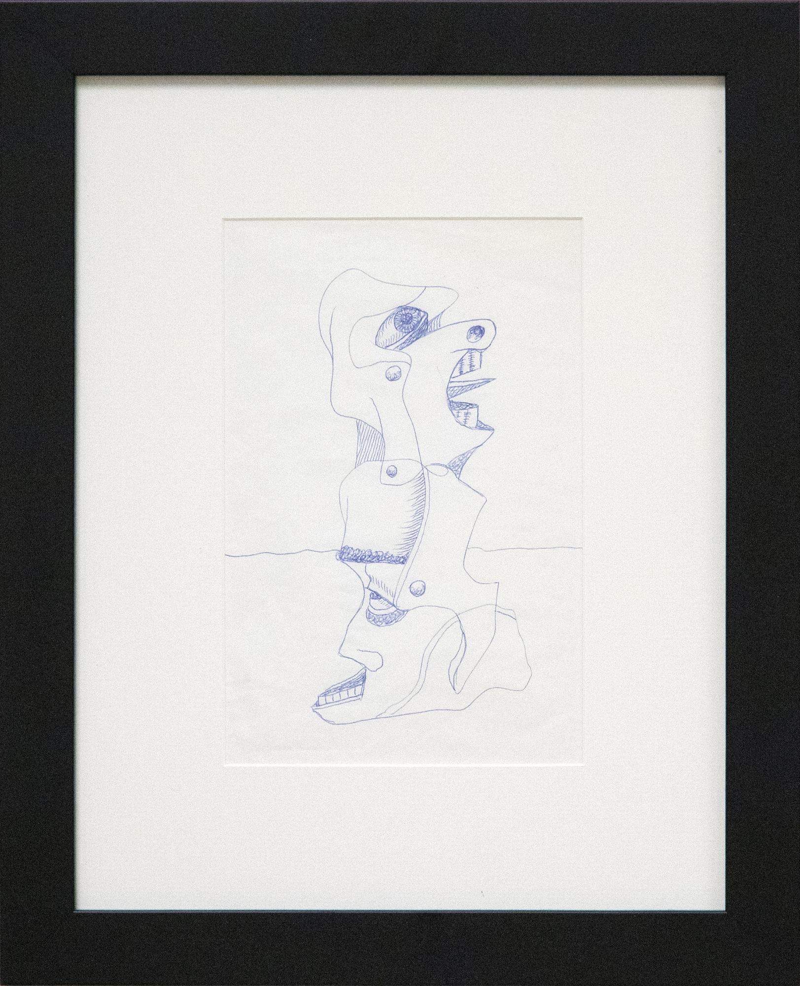 IRVING NORMAN - Untitled (Abstract Heads) - pen on paper - 8 7/8 x 6 in.