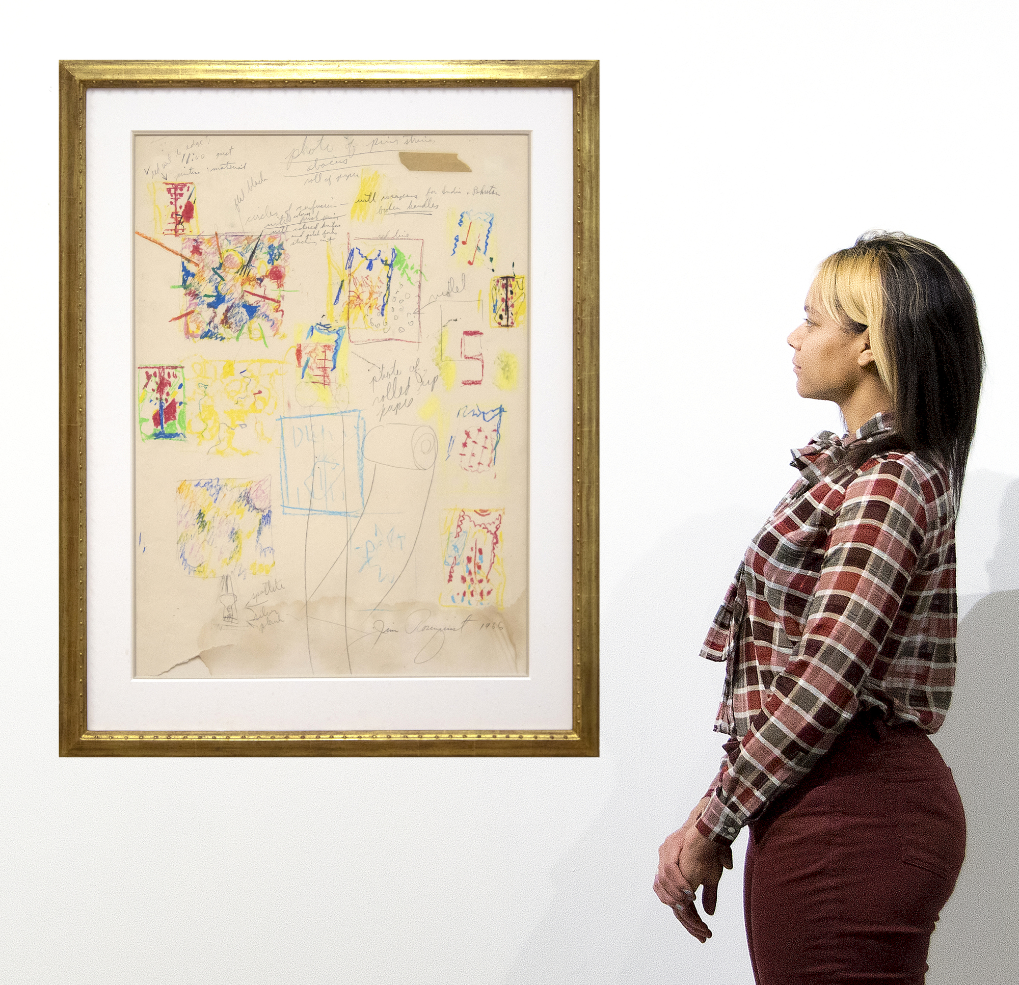 JAMES ROSENQUIST - Drawing Study JAMES ROSENQUIST - Etude de dessin - pastel à l'huile et crayon sur papier - 35 x 22 1/2 in.
