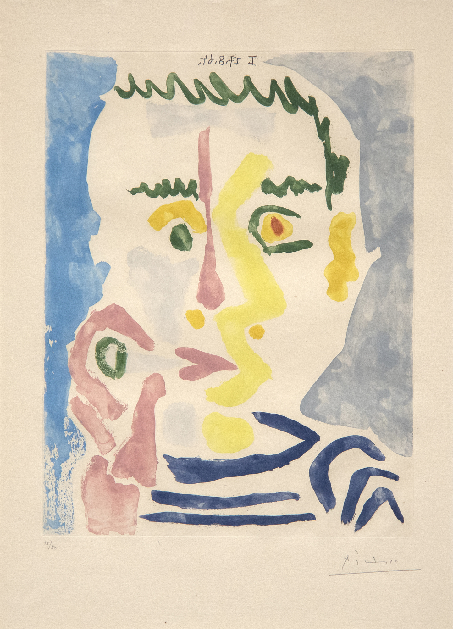 PABLO PICASSO - Fumeur a la Cigarette Blanche PABLO PICASSO - Fumeur a la Cigarette Blanche - aquatint on paper - 21 1/4 x 15 1/4 in.