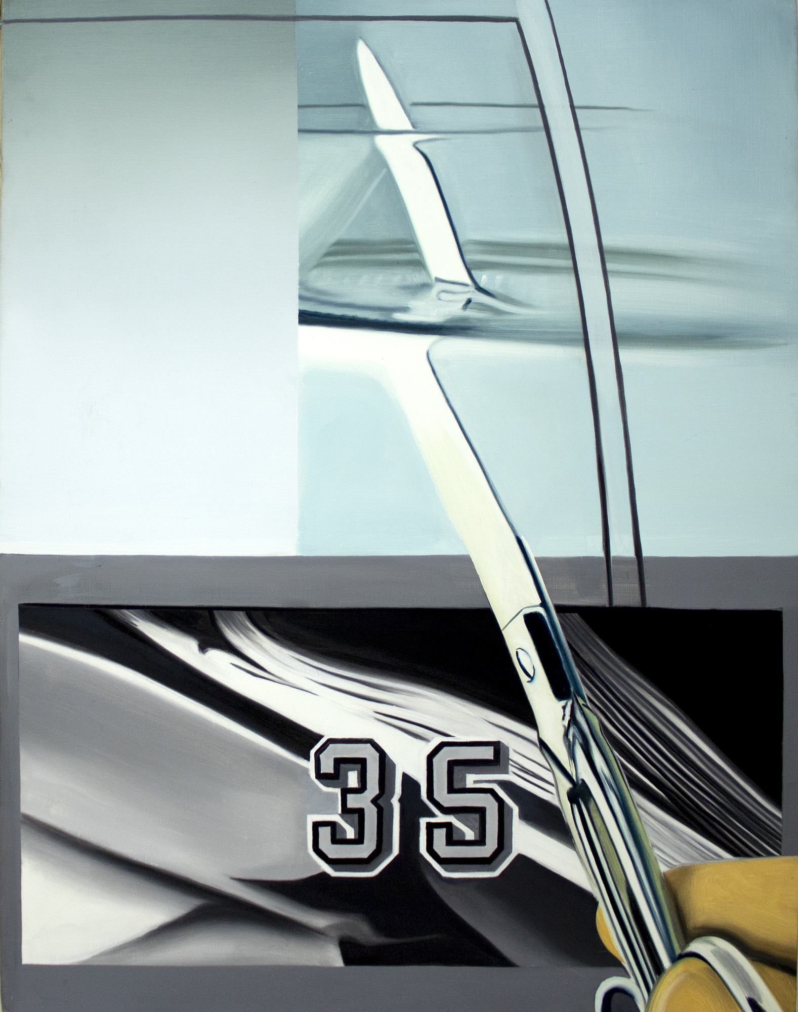 JAMES ROSENQUIST - Vanity Unfair for Gordon Matta Clark JAMES ROSENQUIST - Vanity Unfair for Gordon Matta Clark - oil on canvas - 62 3/4 x 43 x 2 3/4 in.