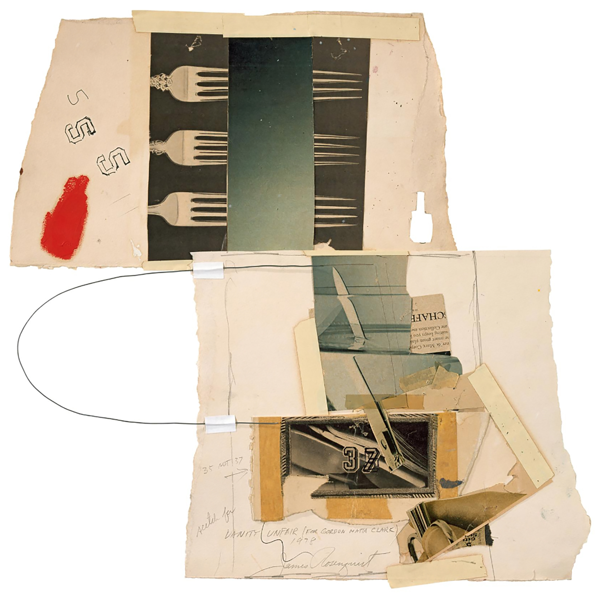 JAMES ROSENQUIST - 对戈登·马塔·克拉克的虚荣不公平 - 画布上的油画 - 62 3/4 x 43 x 2 3/4 in.