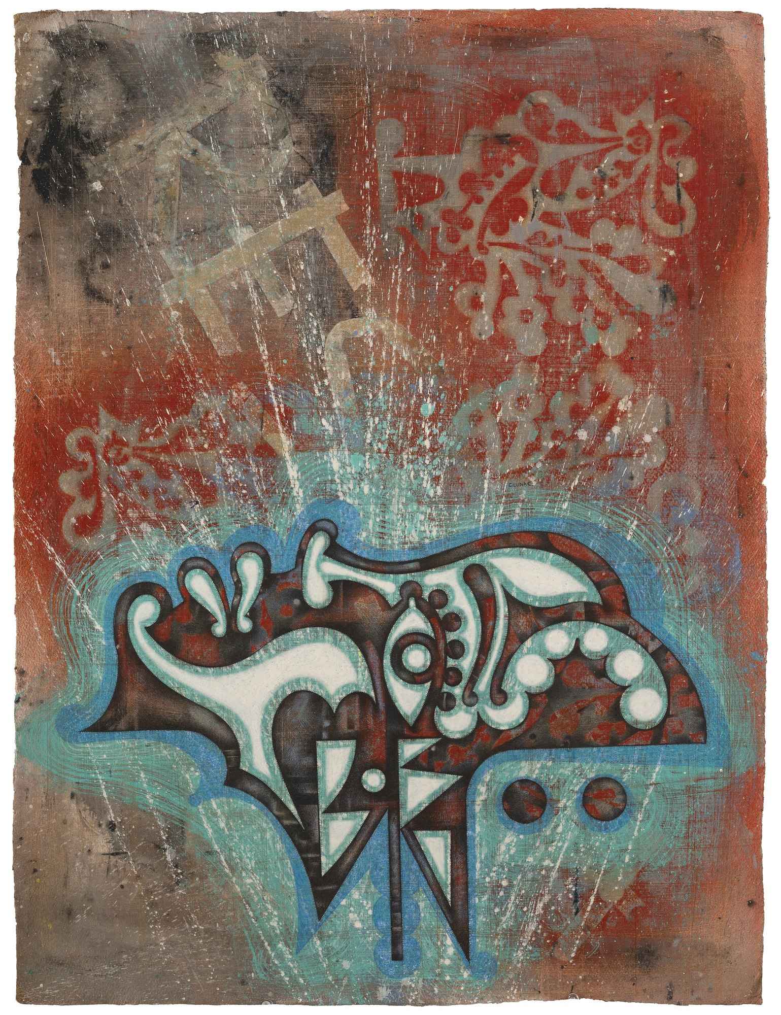 CARLOS LUNA - Untitled - mixed media on paper - 30 x 22 1/2 in.