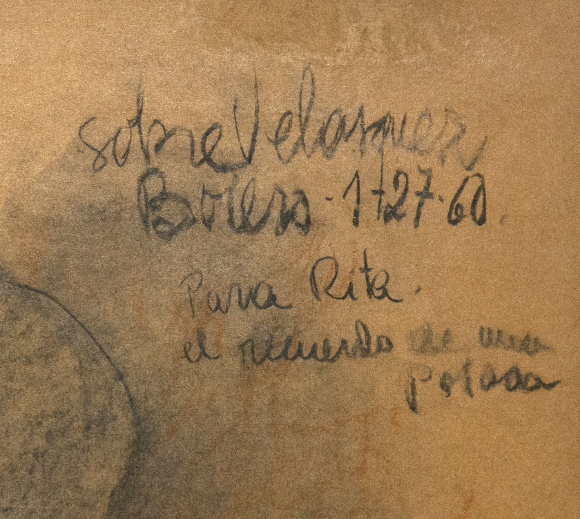 פרננדו BOTERO - Autoretrato a la manera de Velázquez - סנגווין ועפרונות צבעוניים על קרטון - 60 1/2 x 47 1/2 אינץ '.