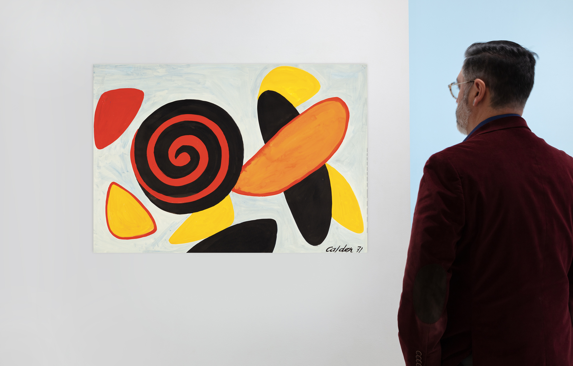 ALEXANDER CALDER - Red and Black Spiral - gouache and ink on paper - 29 1/2 x 43 1/4 in.