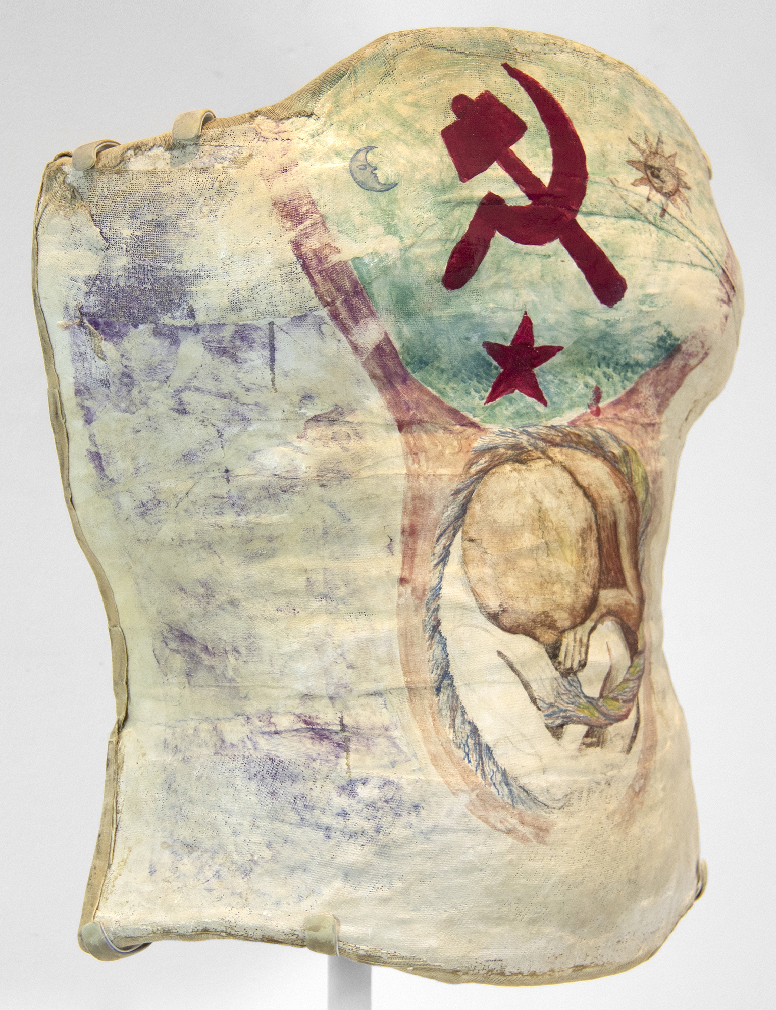 FRIDA KAHLO - Hammer and Sickle (and unborn baby) - dry plaster and mixed media - 16 1/4 x 13 x 6 in.