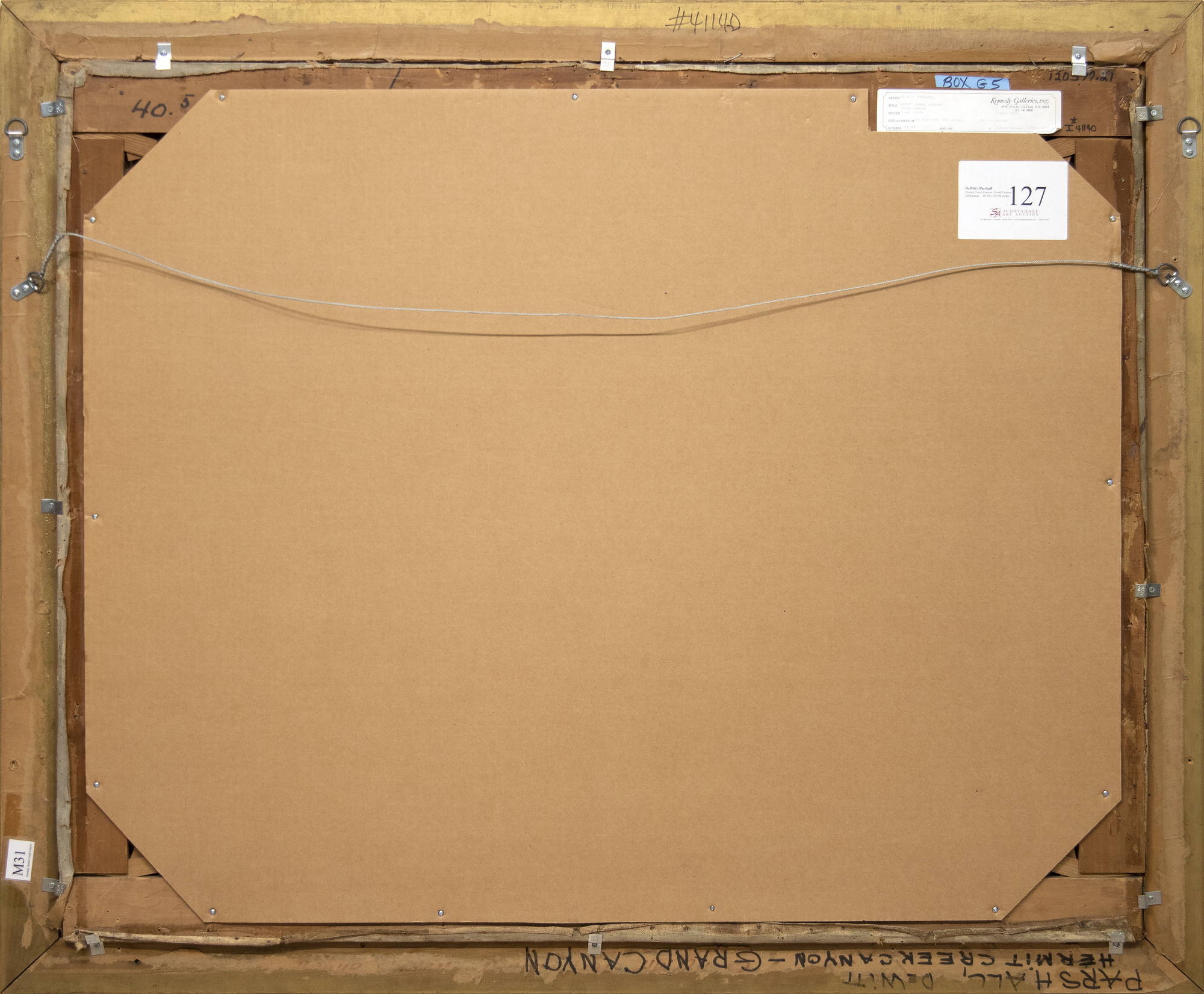 DEWITT PARSHALL - קניון הנזיר קריק, גרנד קניון - שמן על בד - 40 3/4 x 50 אינץ'.