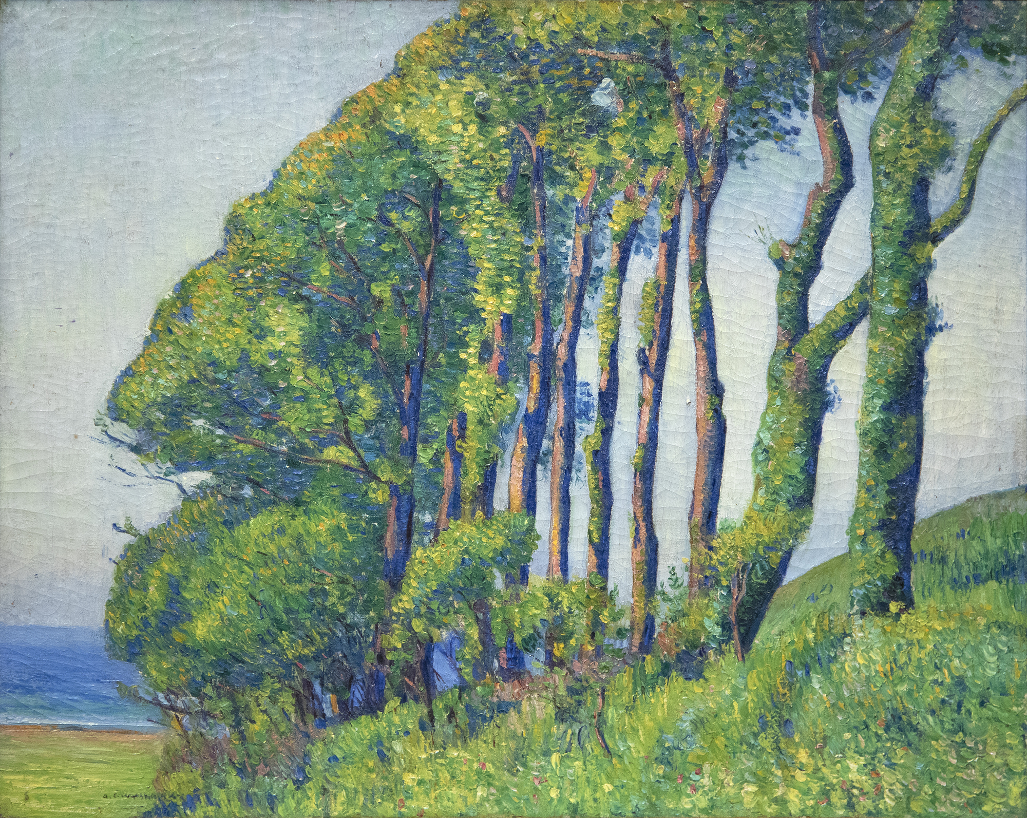 ABEL GEORGE WARSHAWSKY - Trees in Brittany - oil on canvas - 25 1/2 x 32 in.