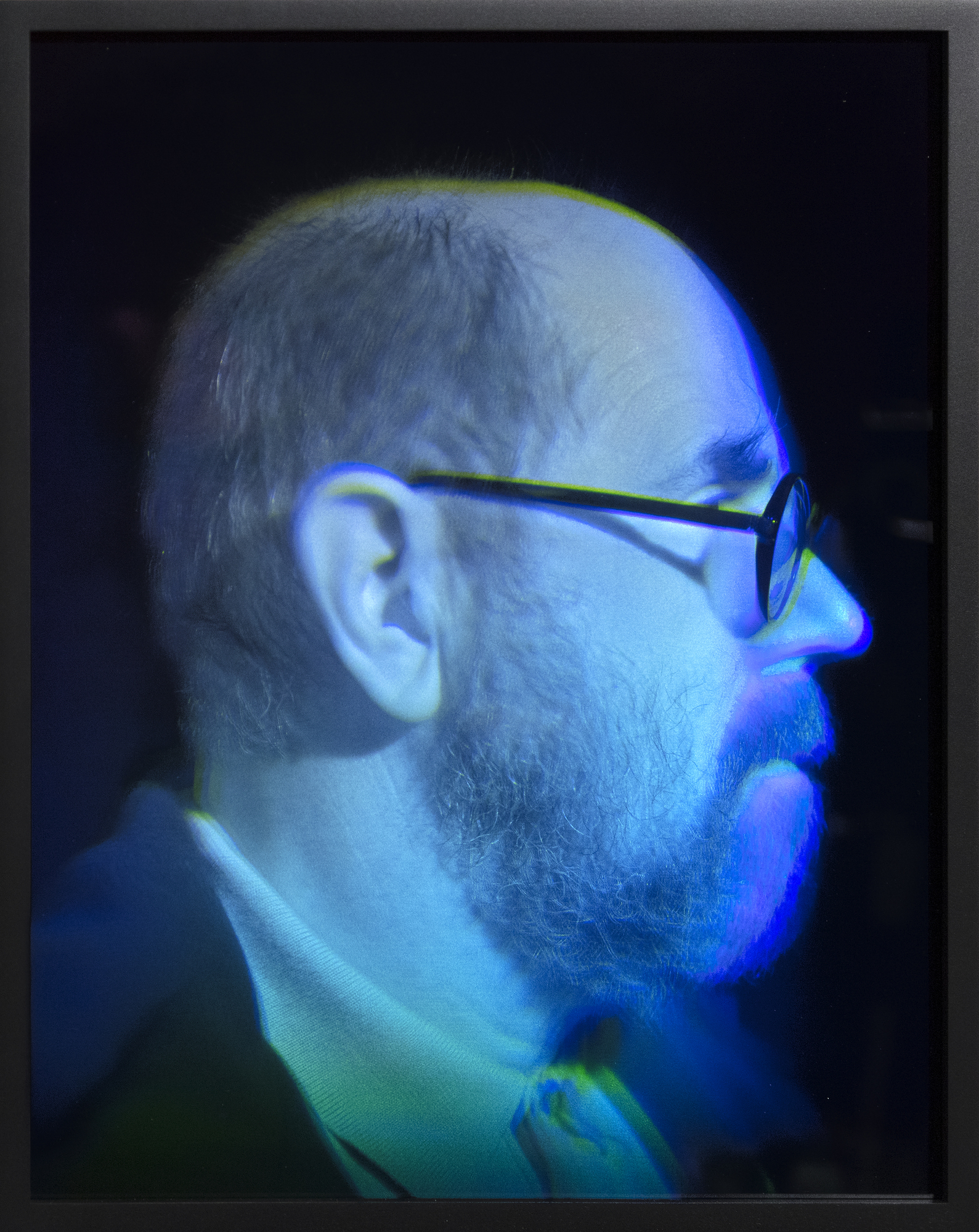 CHUCK CLOSE - Self Portrait - suite of 4 glass holograms - 14 x 11 in. ea.