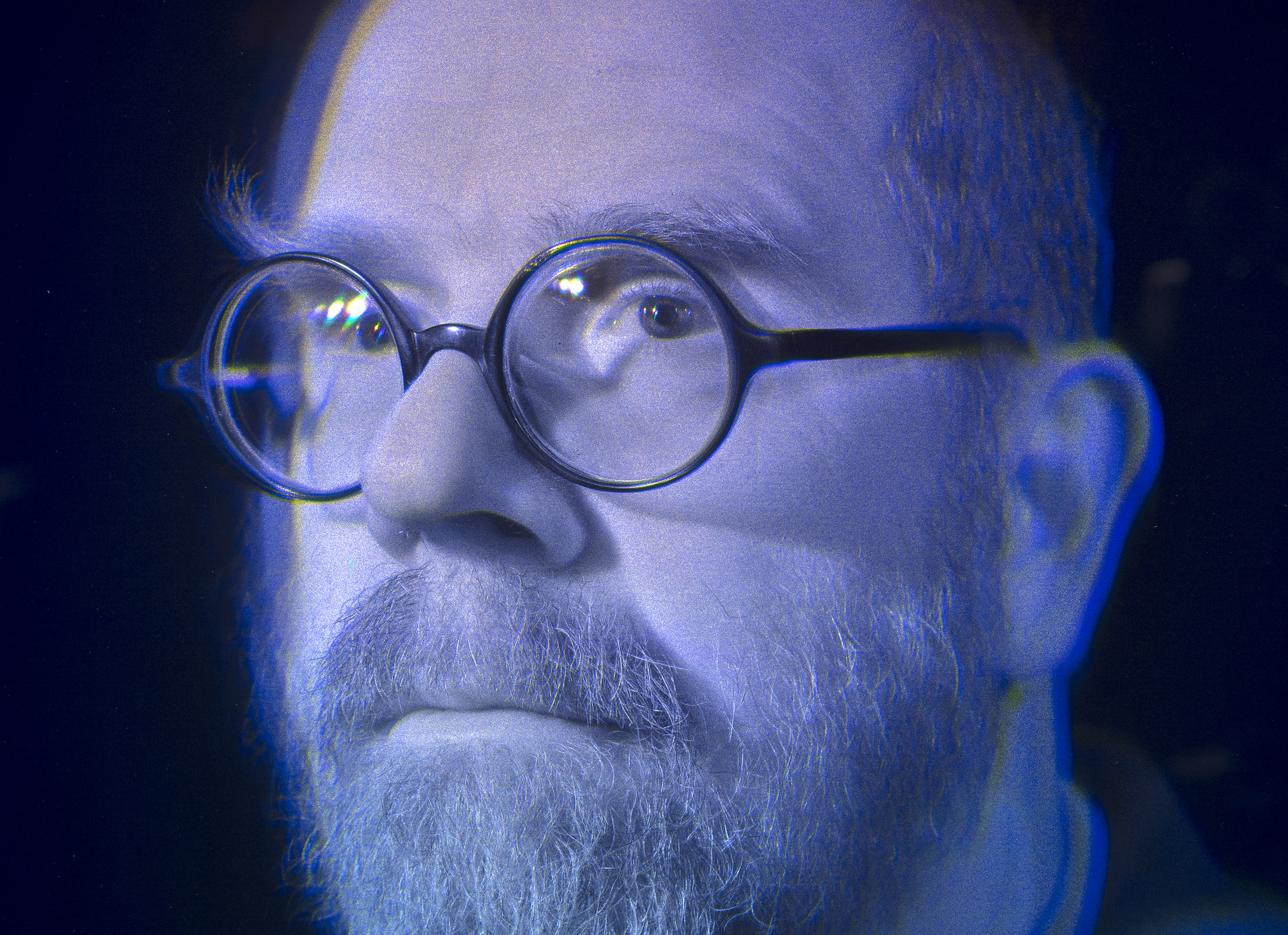 CHUCK CLOSE - Self Portrait CHUCK CLOSE - Self Portrait - suite of 4 glass holograms - 14 x 11 in. ea.