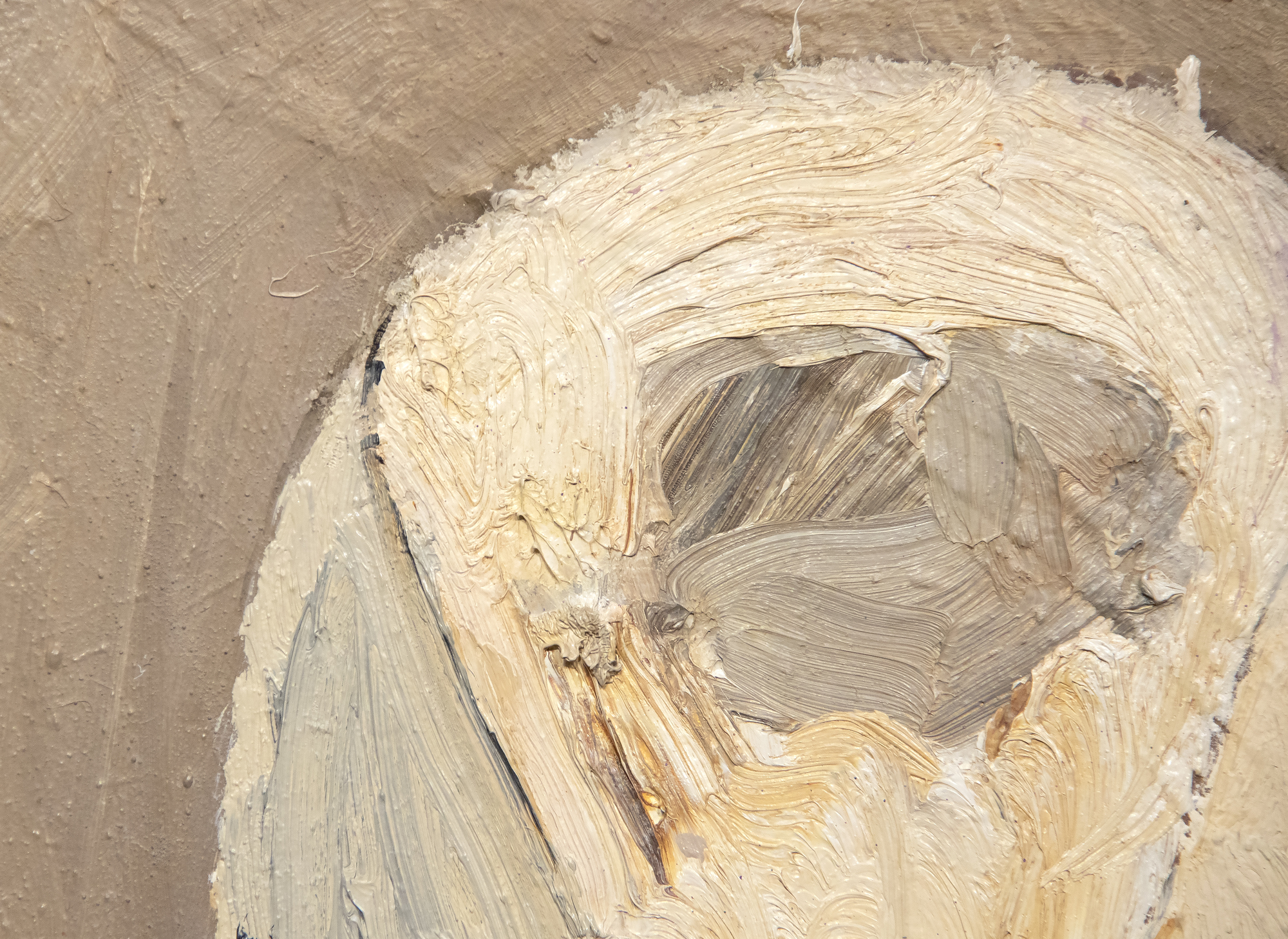 NATHAN OLIVEIRA - Mask NATHAN OLIVEIRA - Masque - acrylique, terre et huile sur toile - 66 x 54 in.